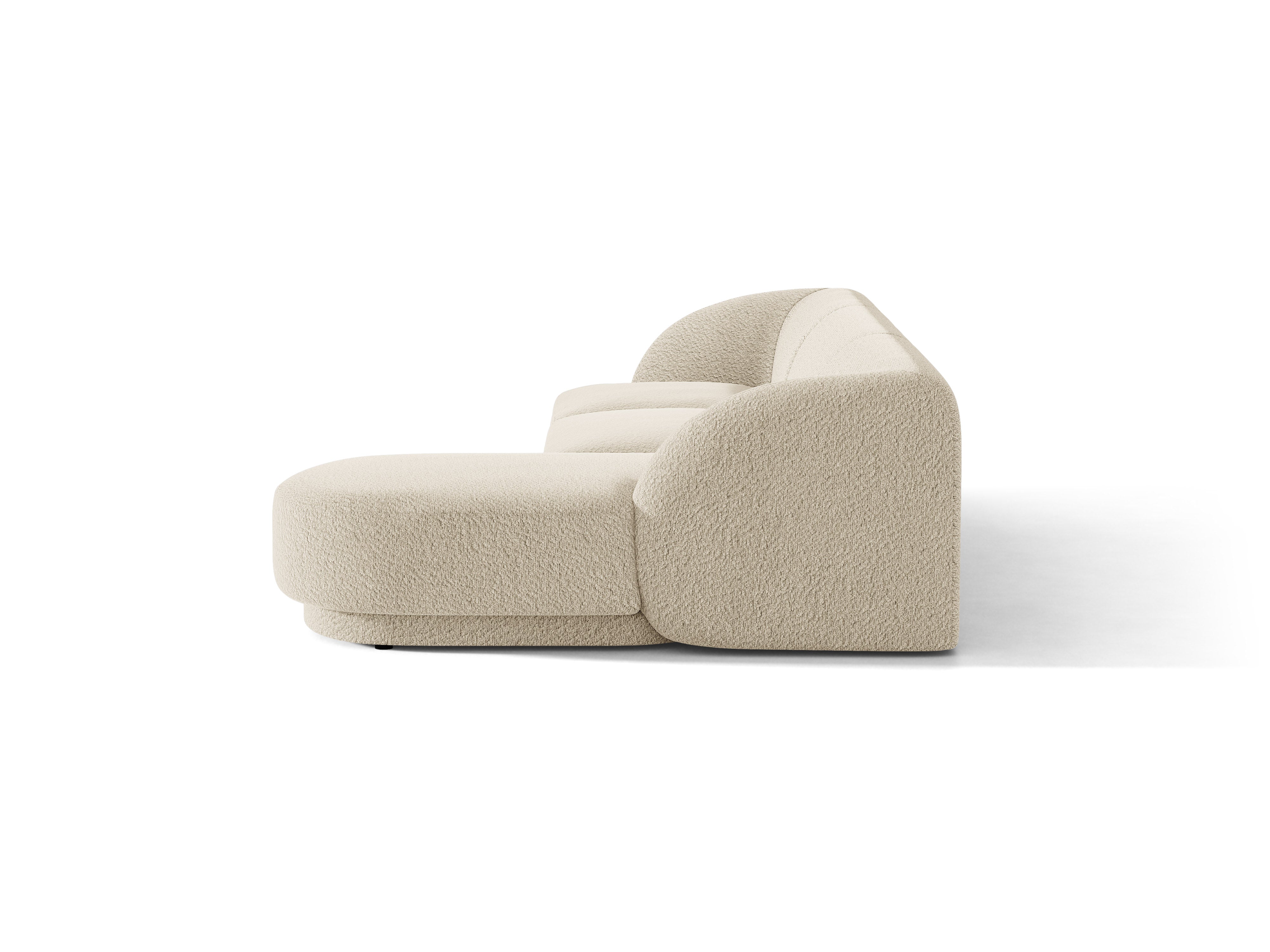 4-sitzige rechteckige Eckcouch MILEY beige Boucle
