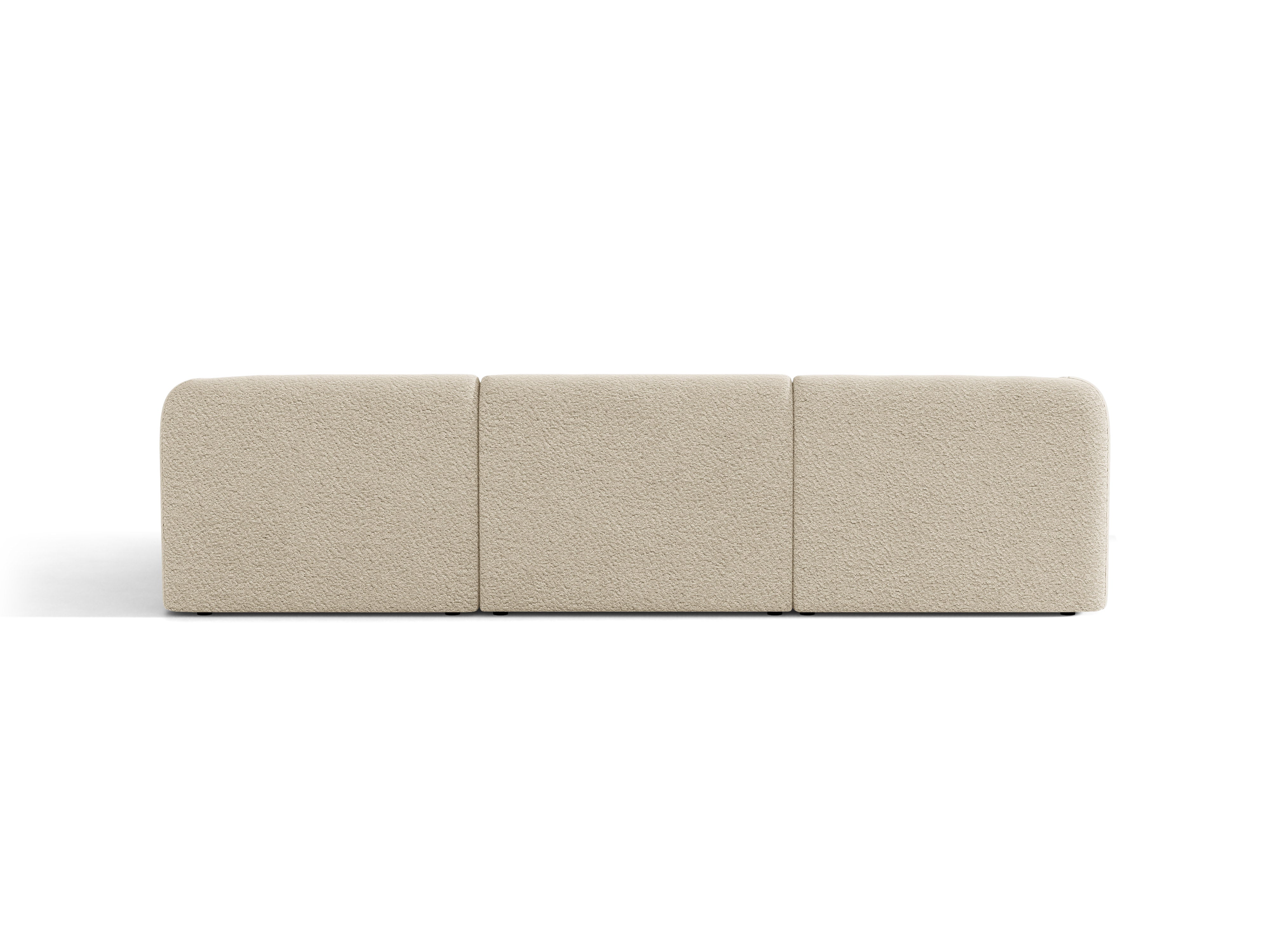 4-sitzige rechteckige Eckcouch MILEY beige Boucle