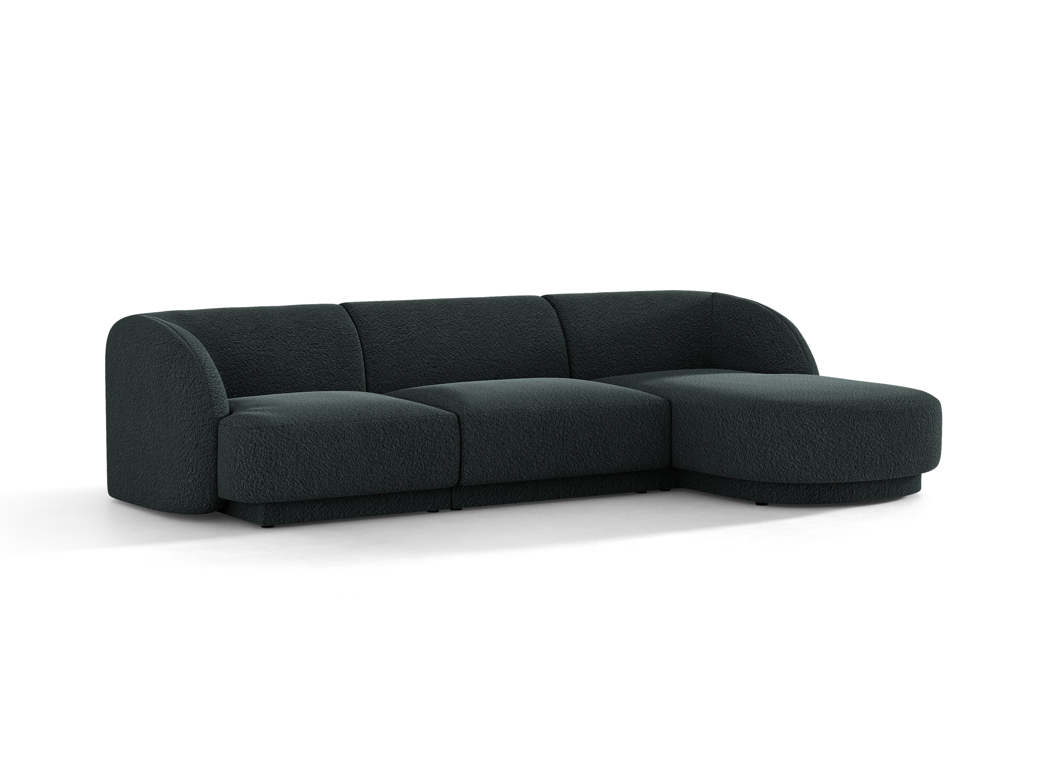 4-sitziger rechter Ecksofa MILEY schwarz Boucle
