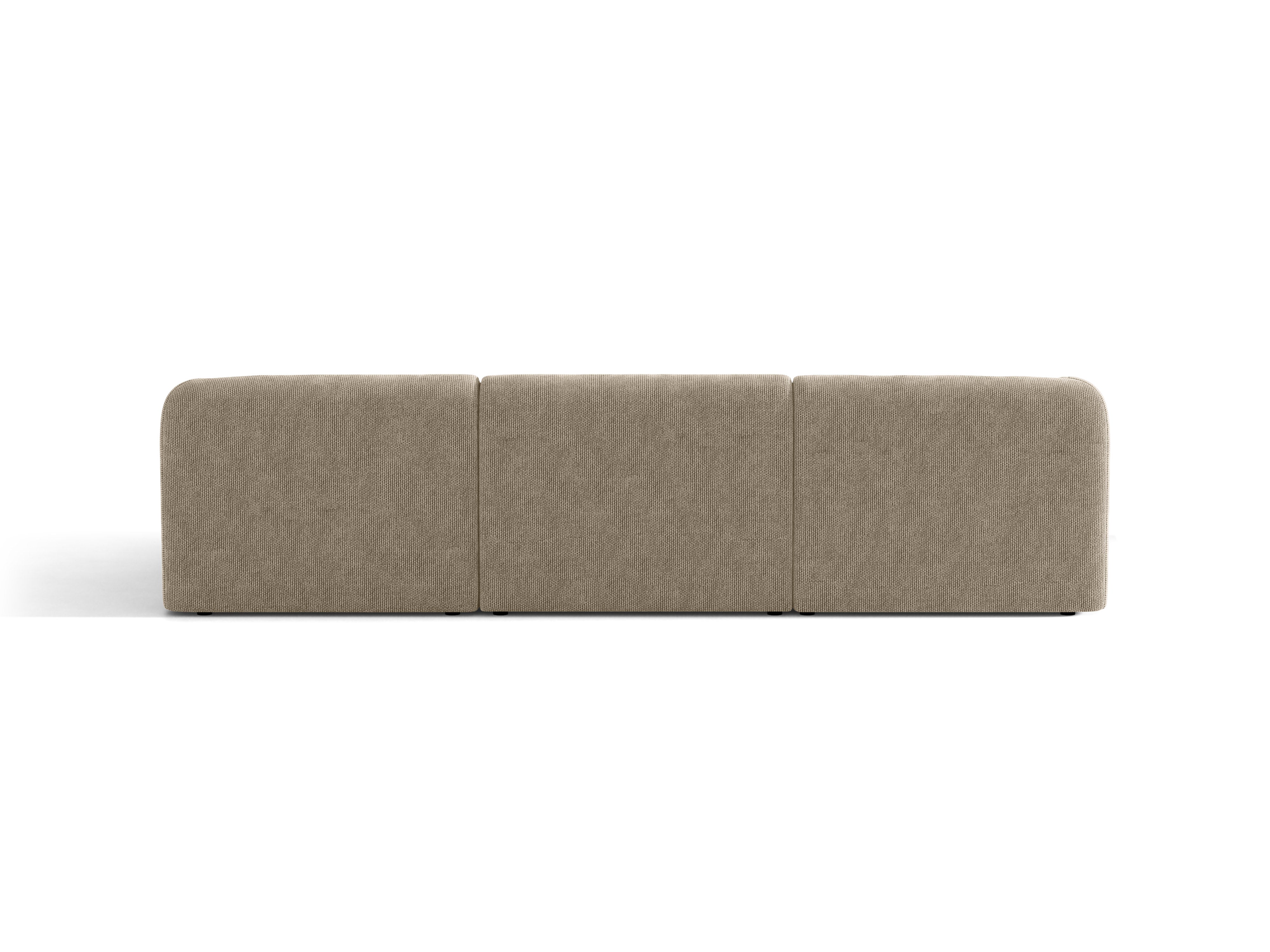 4-sitziger rechter Ecksofa MILEY beige schimmernder Chenille