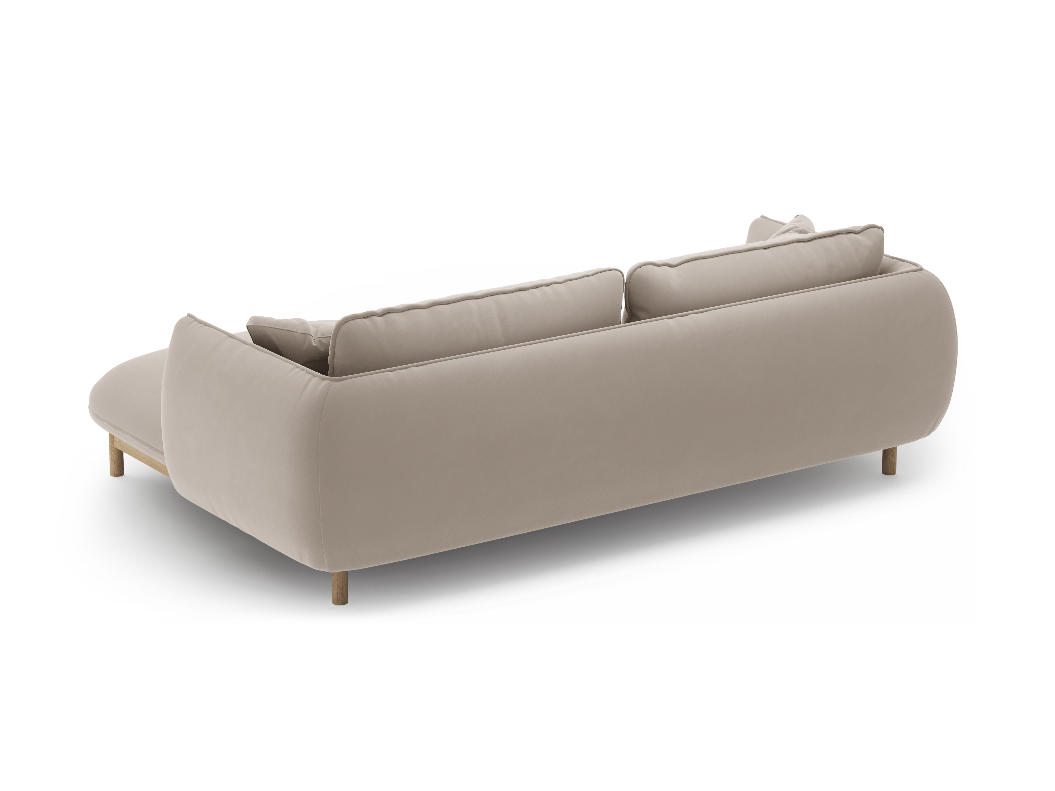 Samt-Ecksofa rechts ADA hellbeige