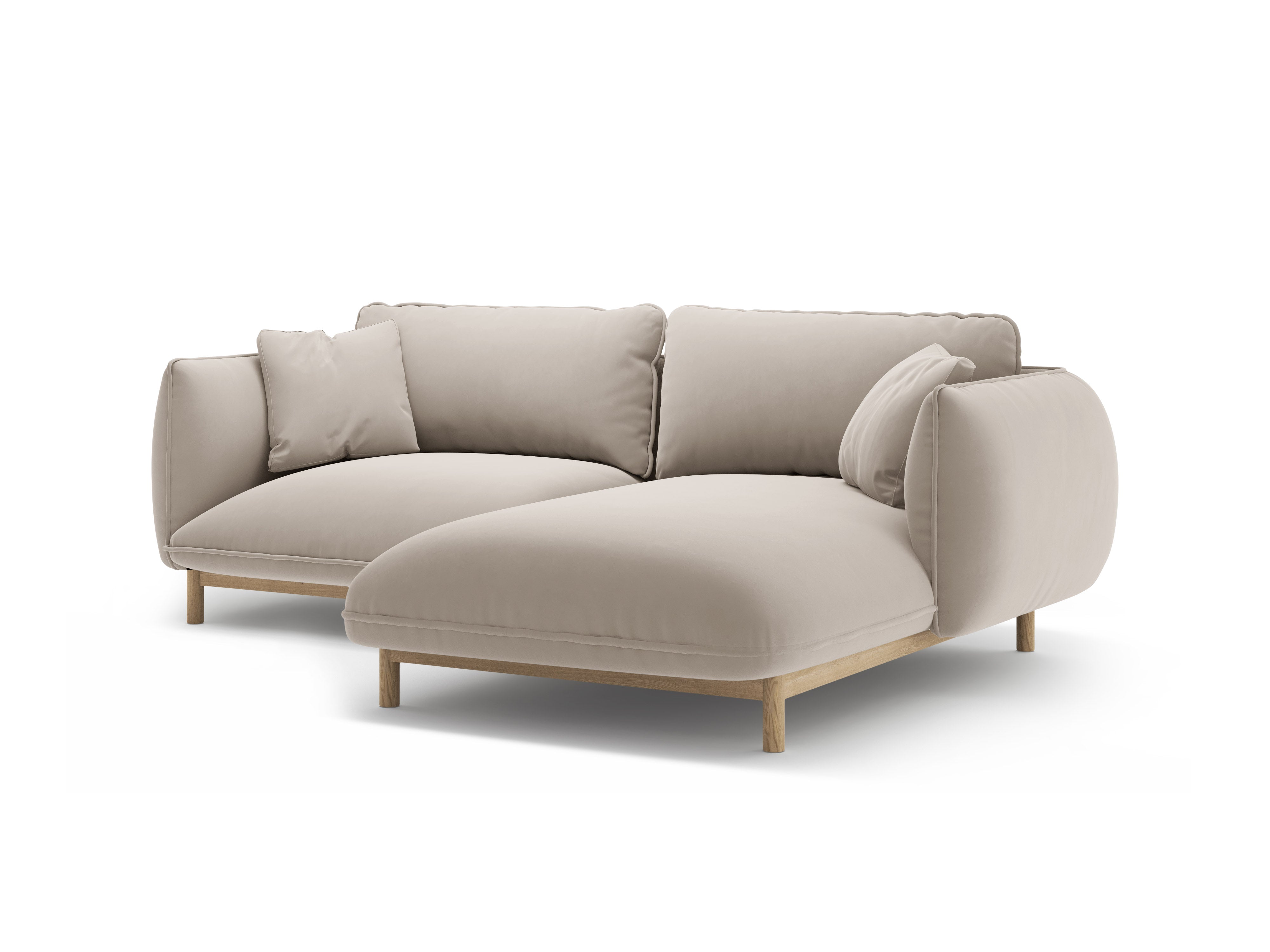 Samt-Ecksofa rechts ADA hellbeige