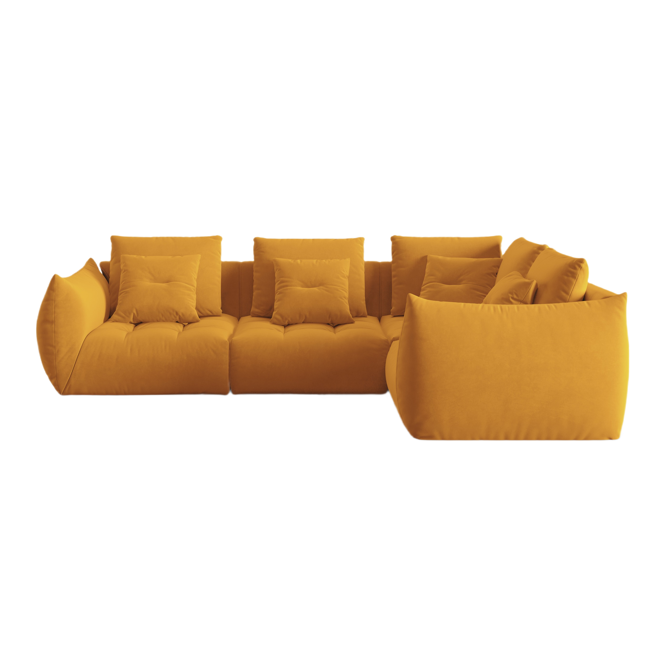 Velvet Modular Right Corner Sofa, "Bloom", 3 Sitze, Gelb, 316x216x95
In Europa gemacht