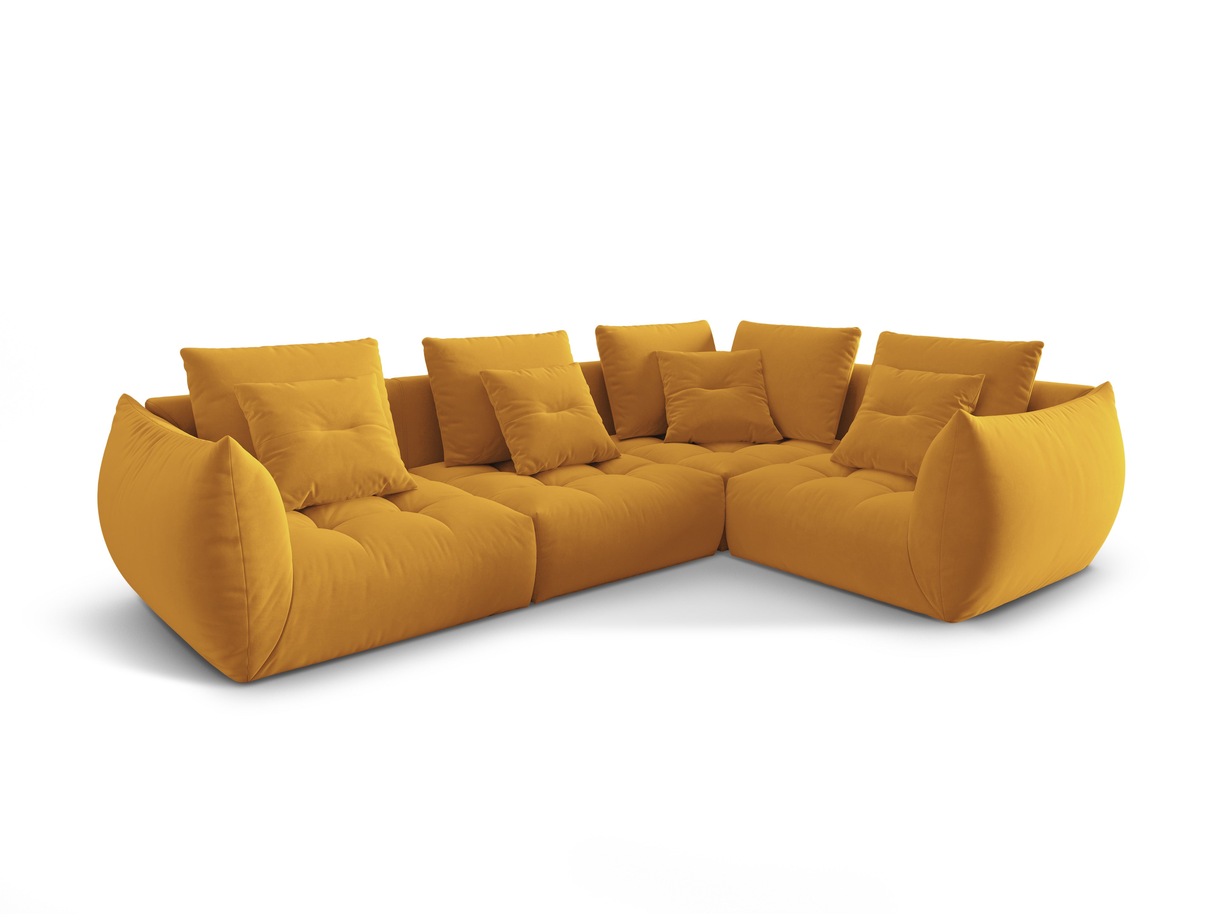 Velvet Modular Right Corner Sofa, "Bloom", 3 Sitze, Gelb, 316x216x95
In Europa gemacht
