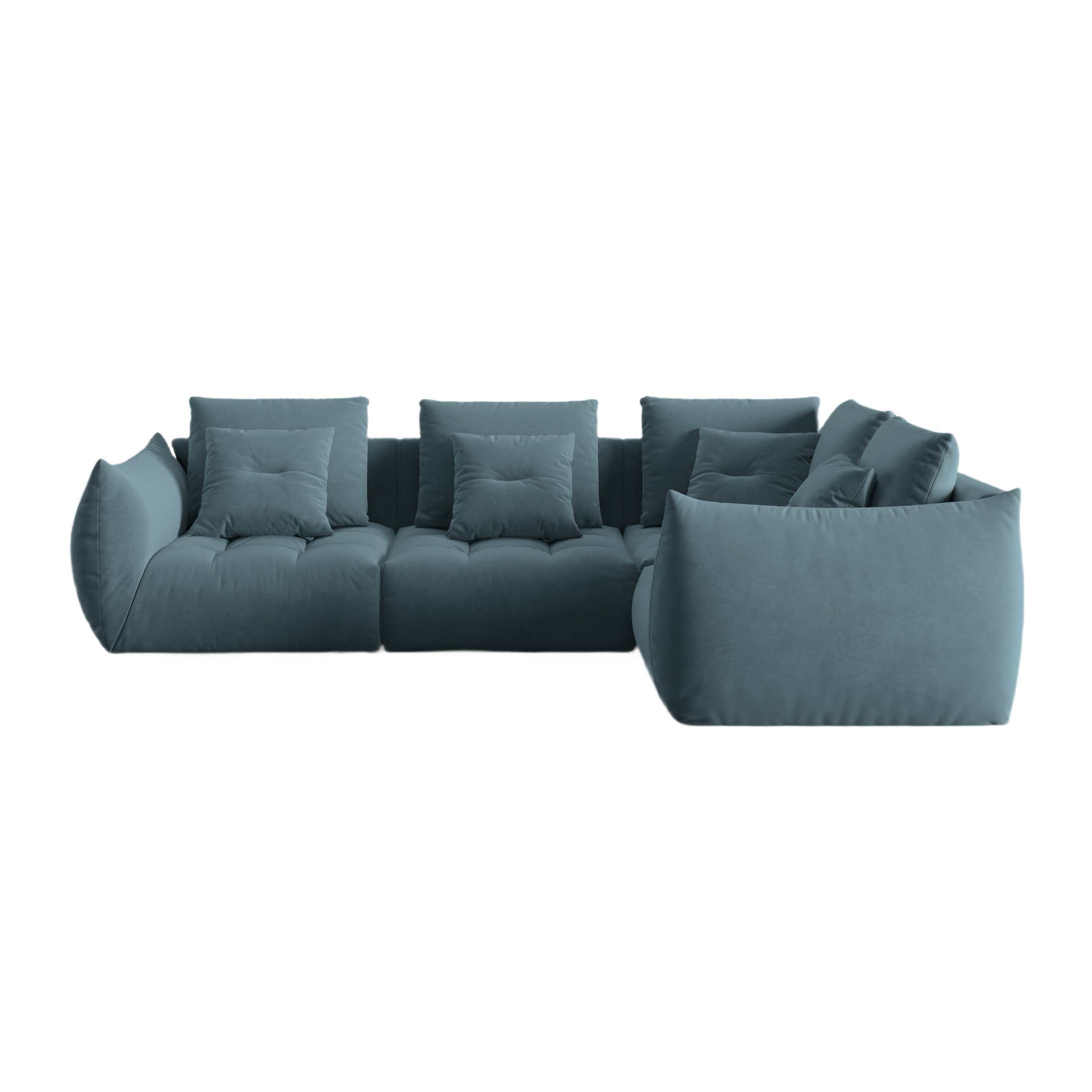 Velvet Modular Right Corner Sofa, "Bloom", 3 Sitze, Pastellblau, 316x216x95
In Europa gemacht