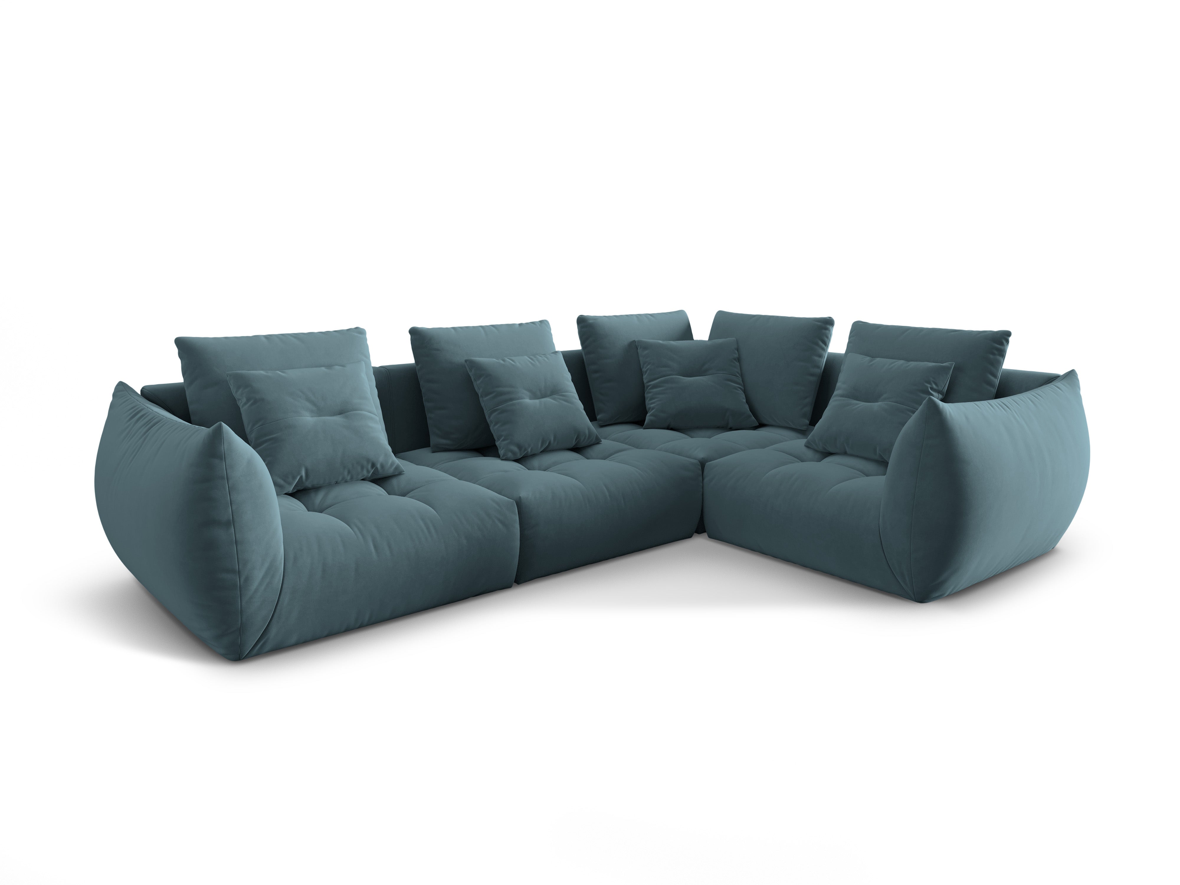Velvet Modular Right Corner Sofa, "Bloom", 3 Sitze, Pastellblau, 316x216x95
In Europa gemacht