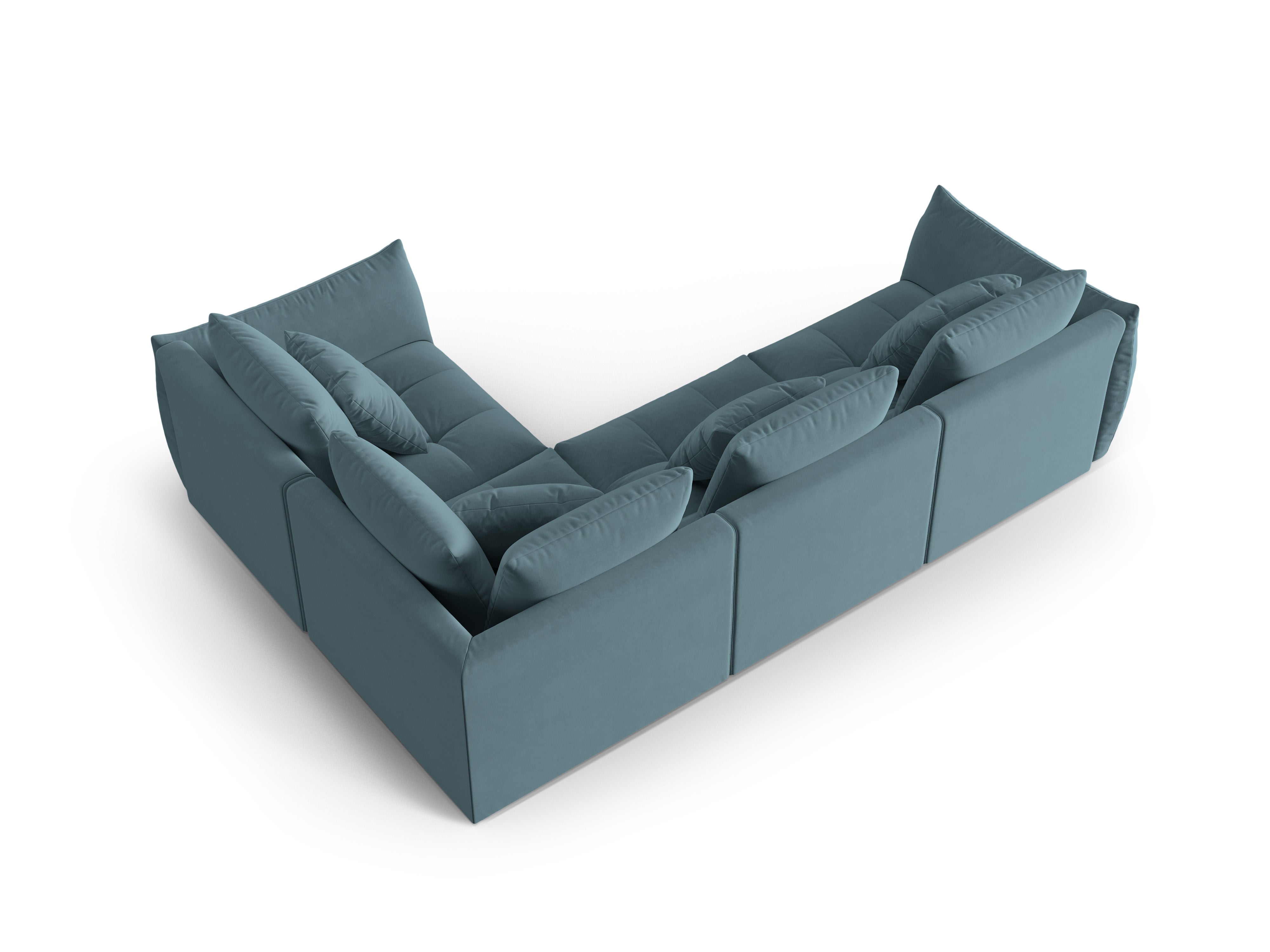 Velvet Modular Right Corner Sofa, "Bloom", 3 Sitze, Pastellblau, 316x216x95
In Europa gemacht