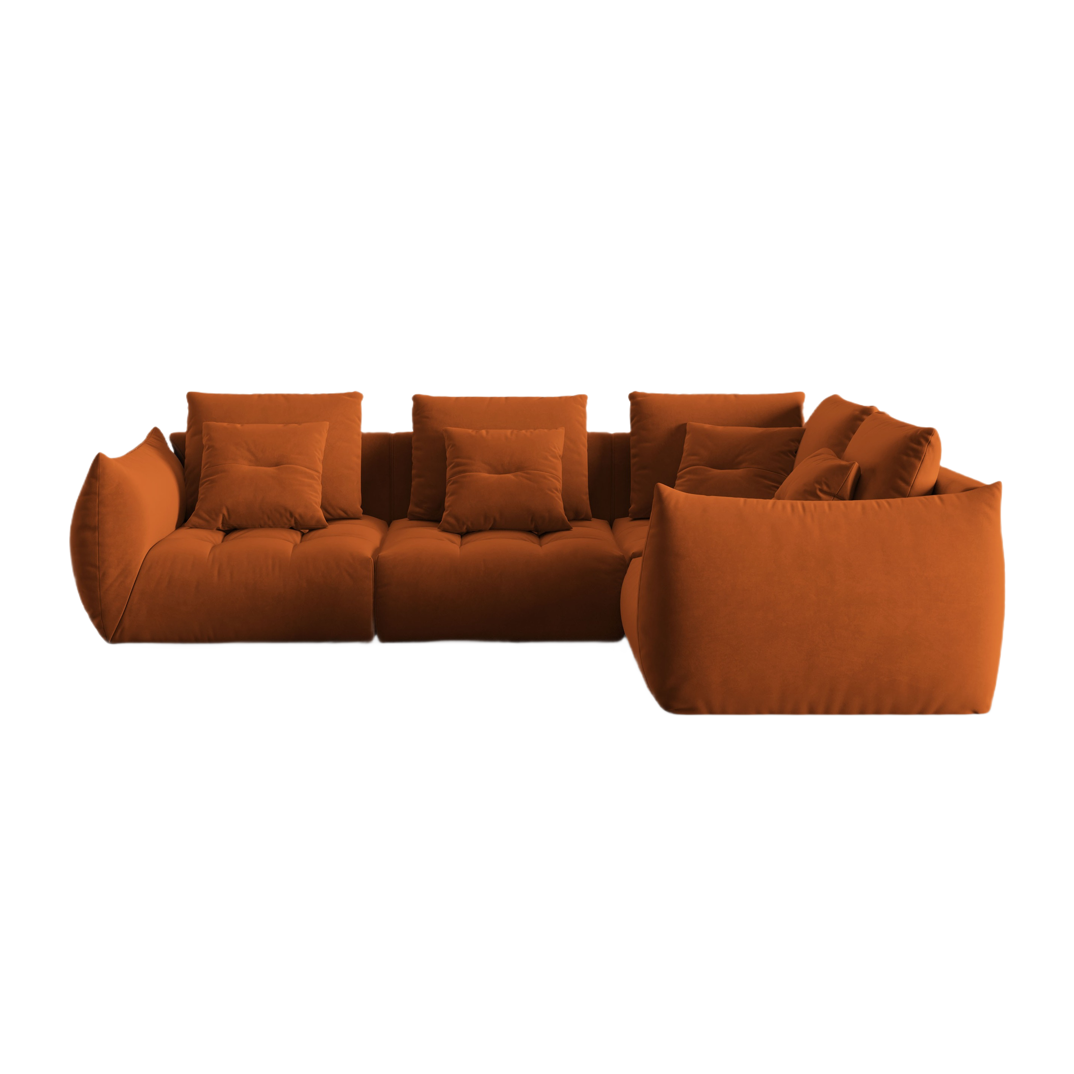 Velvet Modular Right Corner Sofa, "Bloom", 3 Seats, Terracotta, 316x216x95
Made in Europe