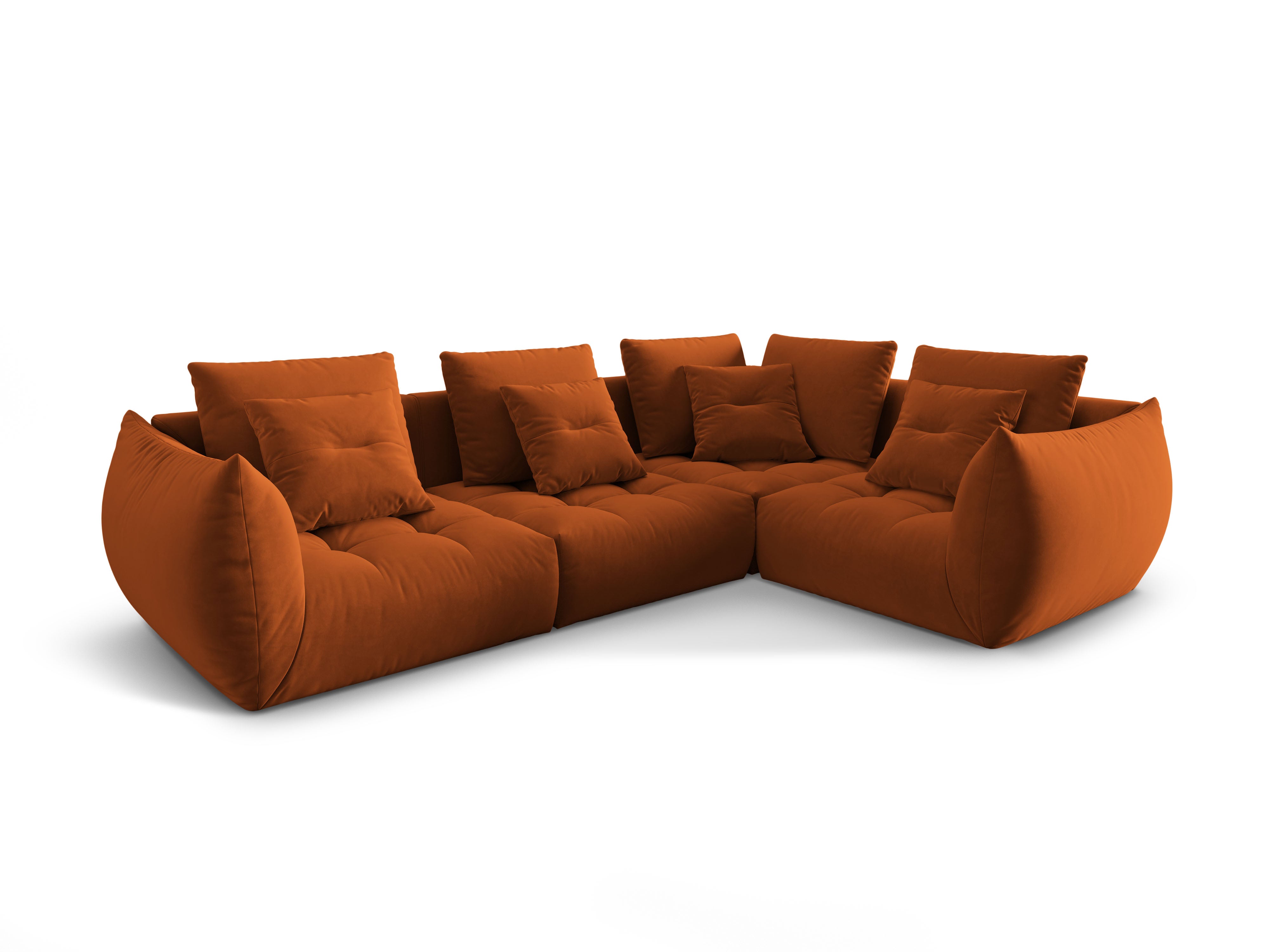 Velvet Modular Right Corner Sofa, "Bloom", 3 Seats, Terracotta, 316x216x95
Made in Europe