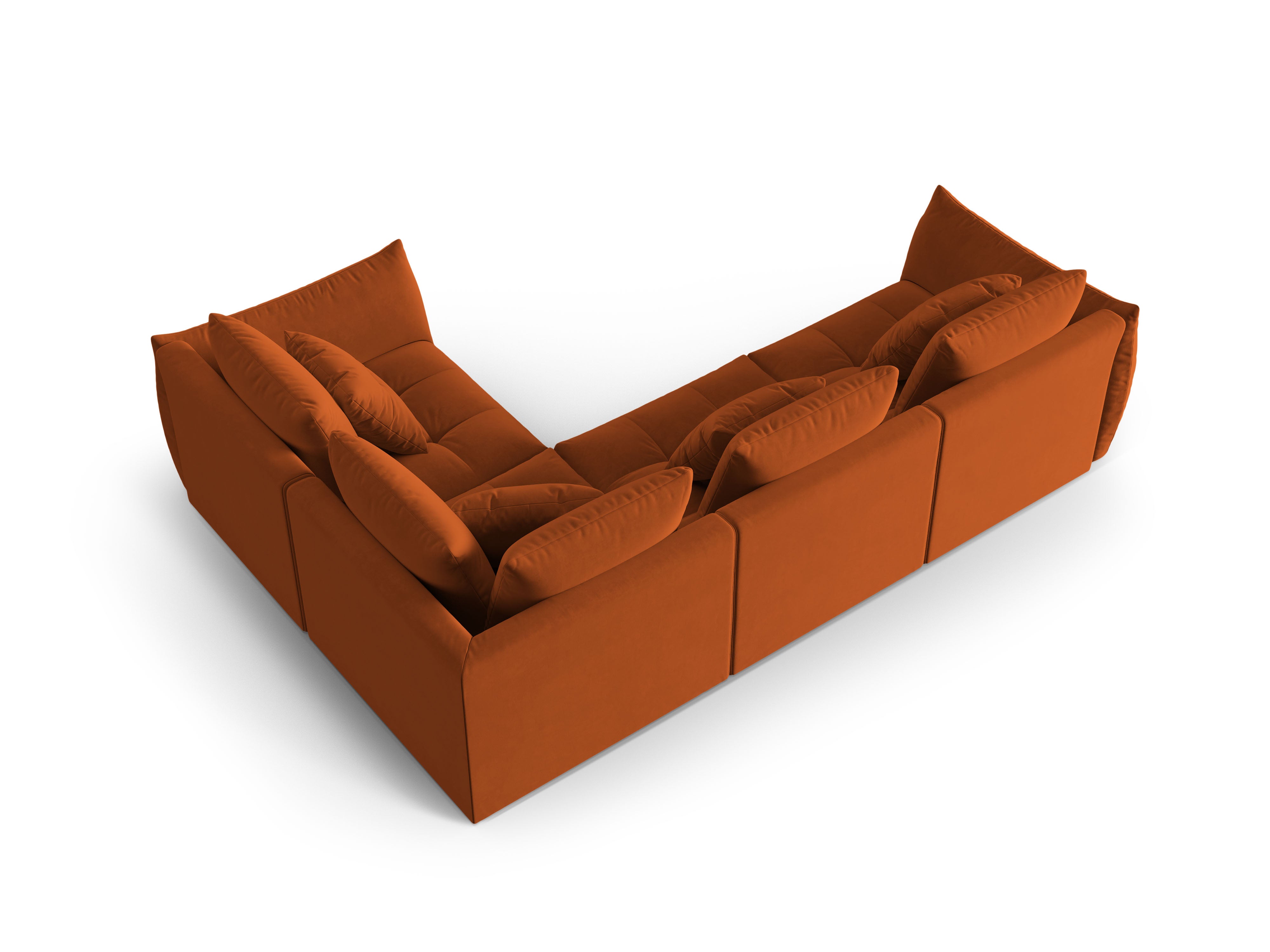 Velvet Modular Right Corner Sofa, "Bloom", 3 Seats, Terracotta, 316x216x95
Made in Europe