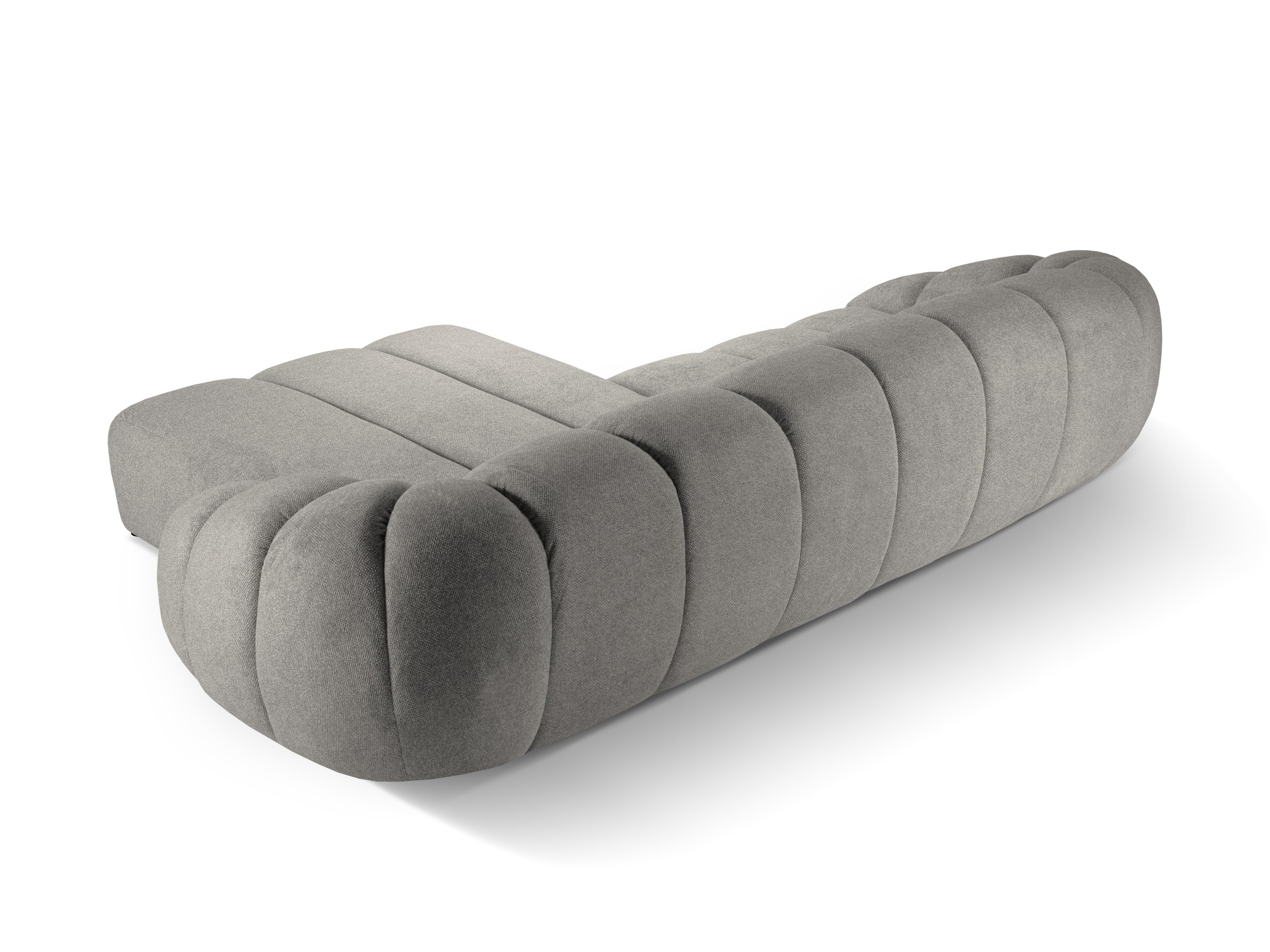 Right-facing 4-seater corner sofa DIANA light gray chenille