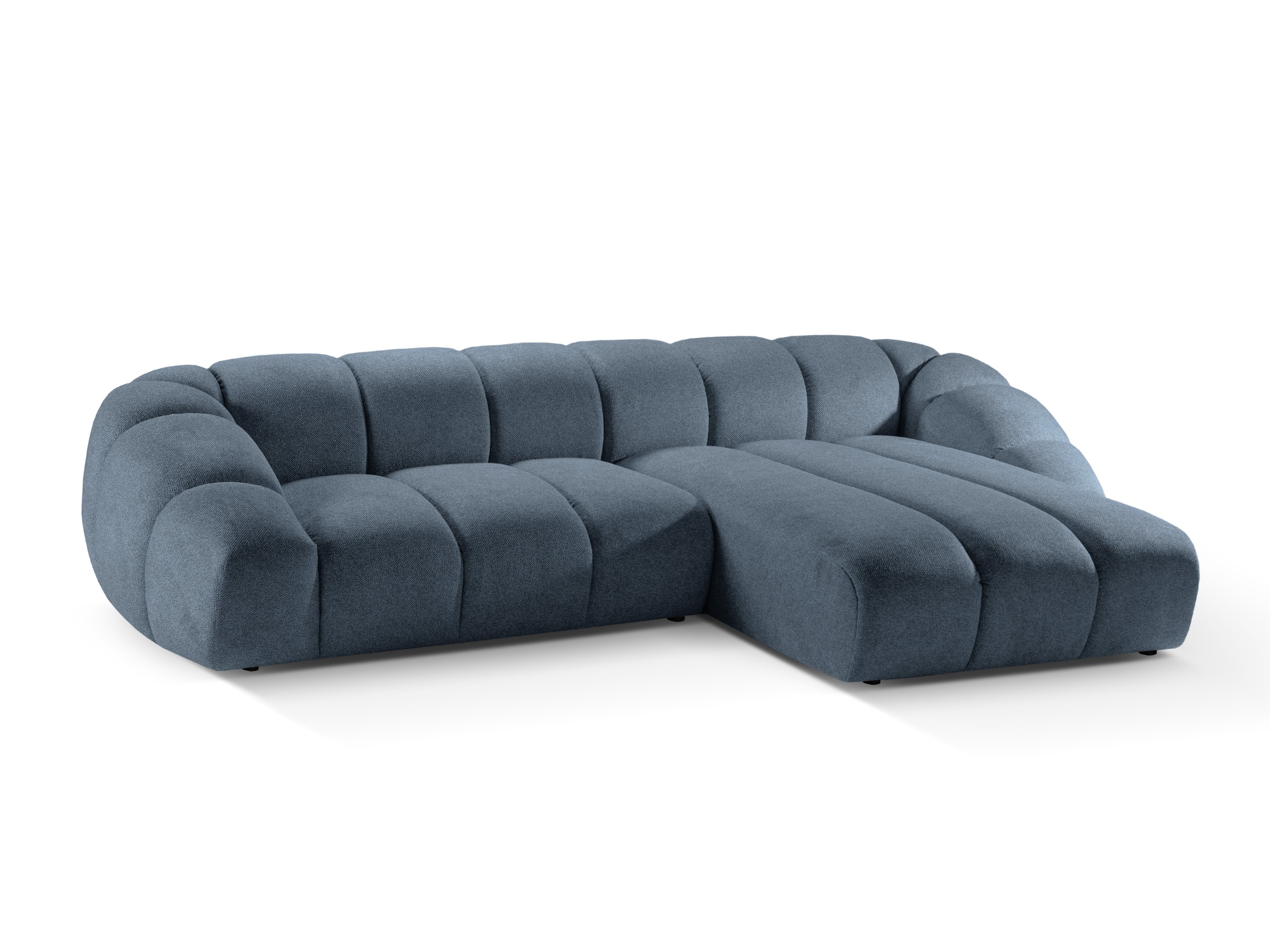Velvet Right Corner Sofa, "Diana", 4 Sitze, Blue Jeans, 334x182x72
In Europa gemacht