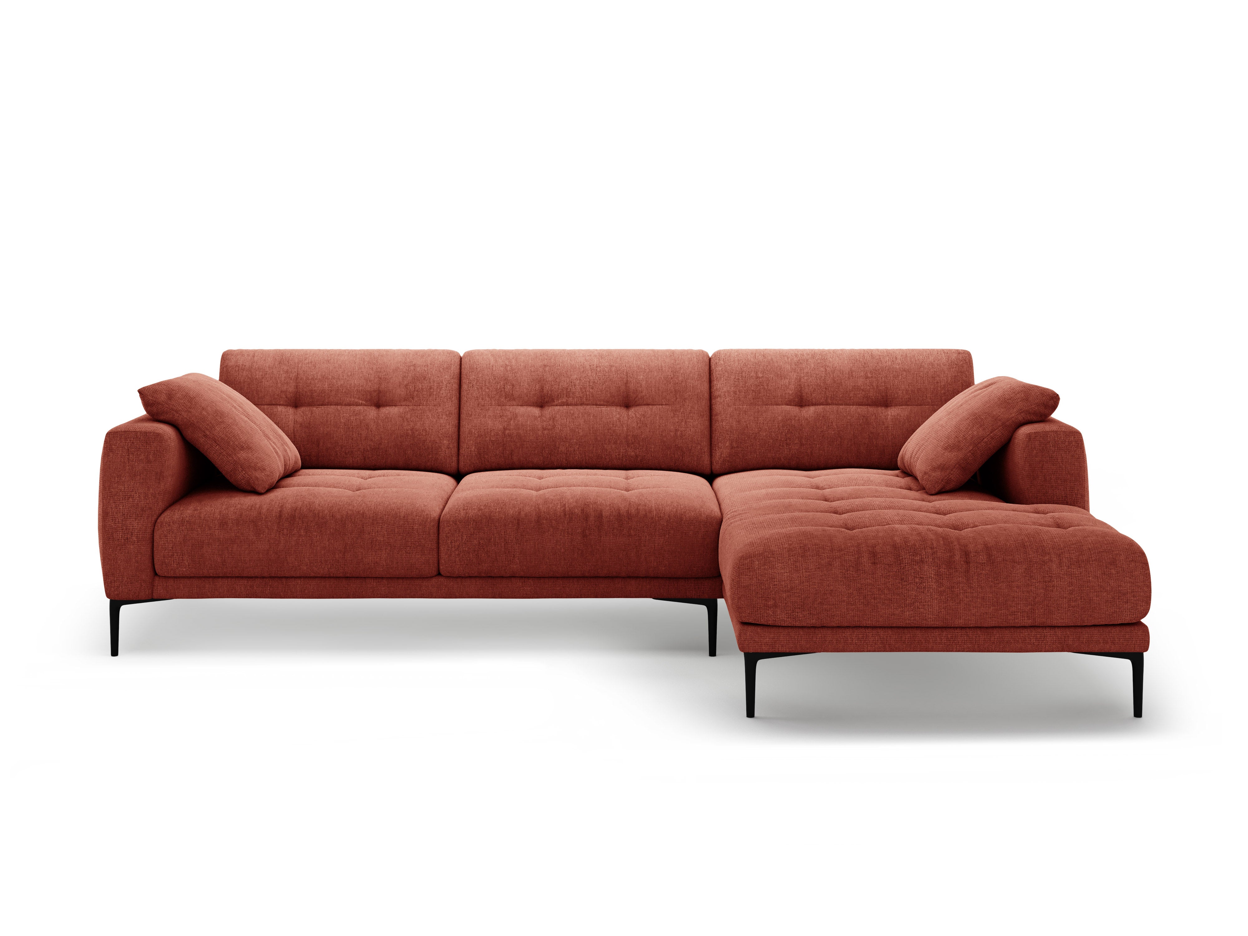 Right-sided corner sofa BEMY coral chenille