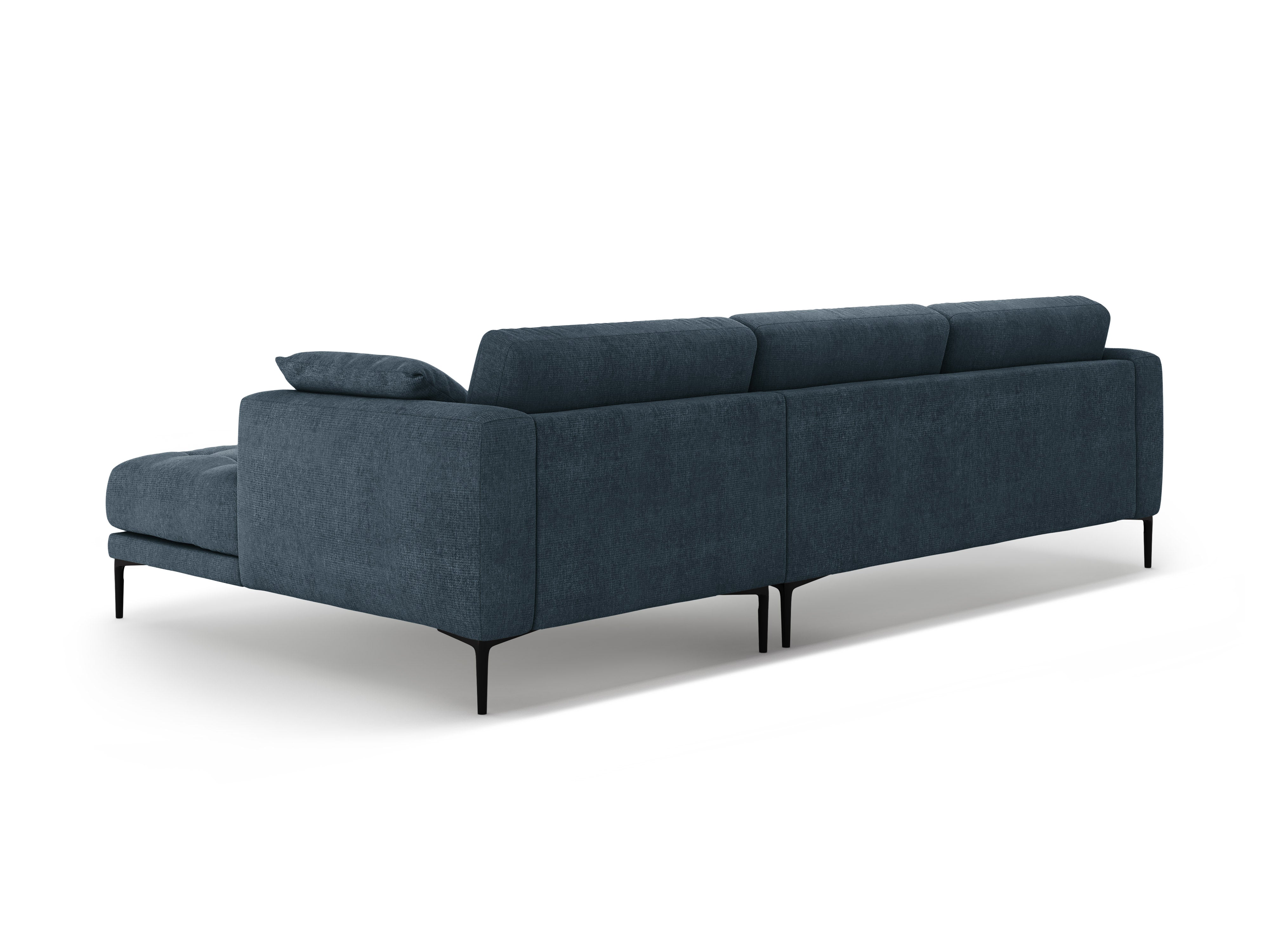 Right-sided corner sofa BEMY dark blue chenille
