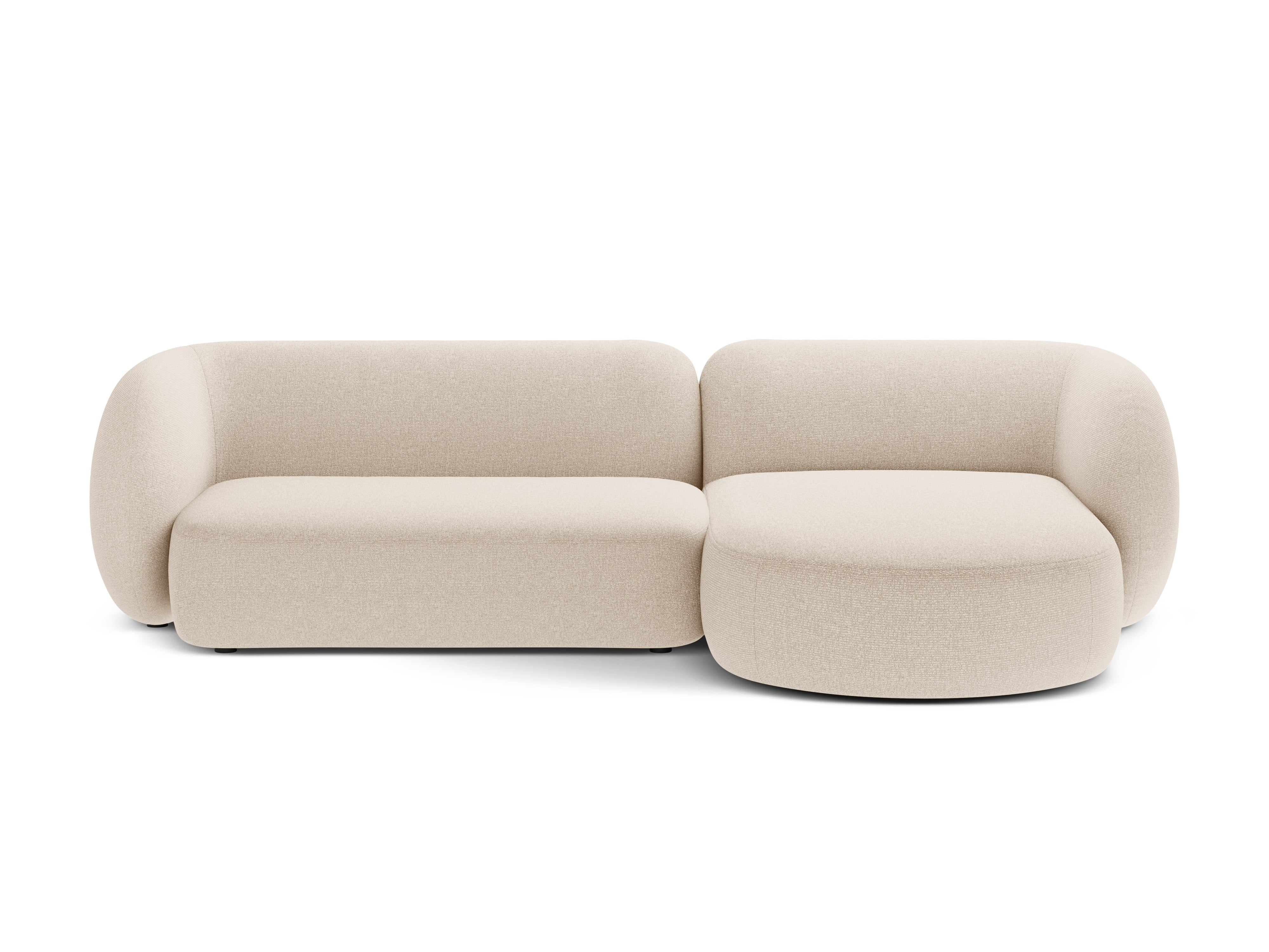 Rechtsseitige 3-Sitzer-Eckcouch KATE hellbeige Melange