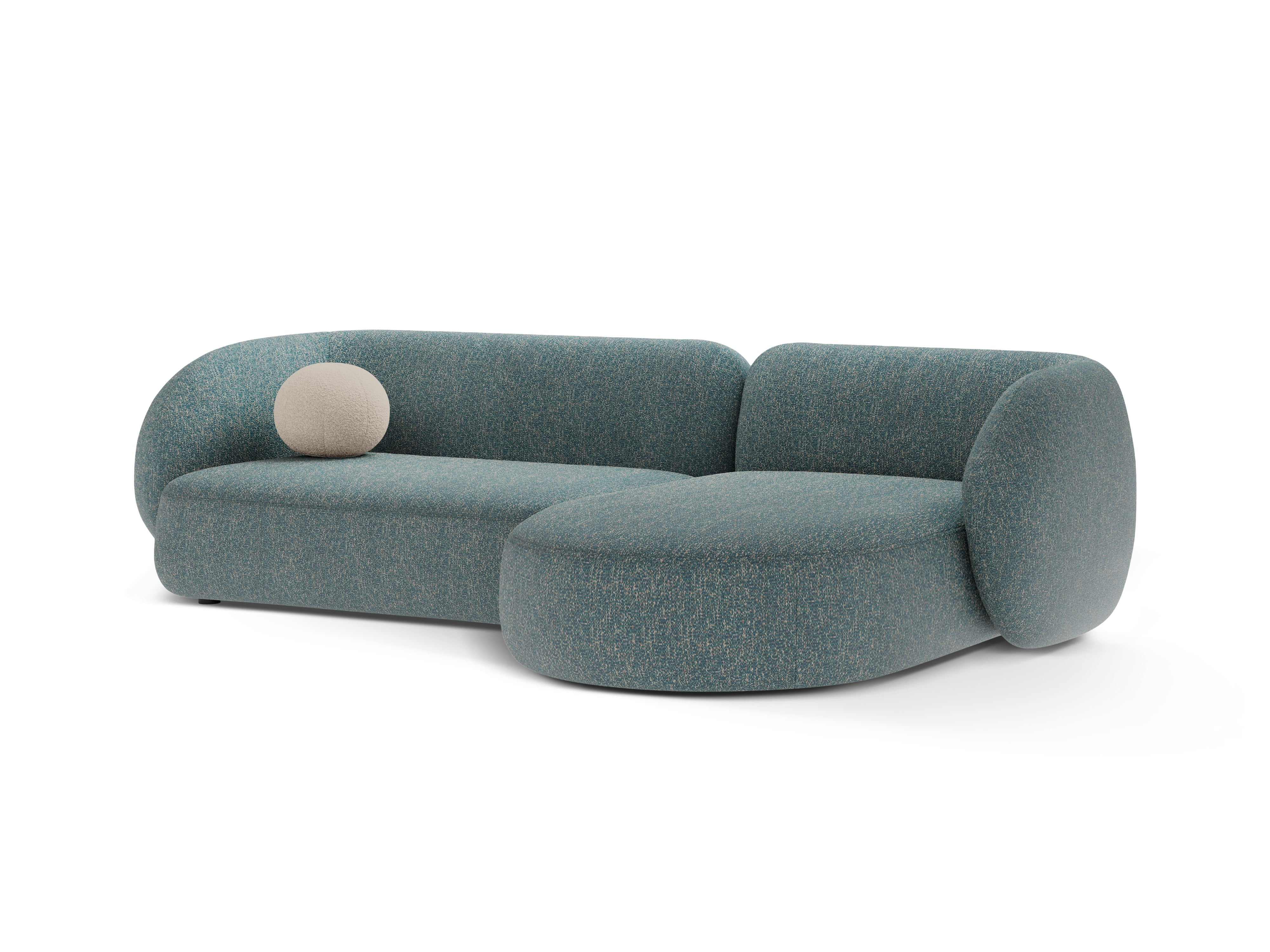 Right-facing 3-seater sofa KATE blue mélange