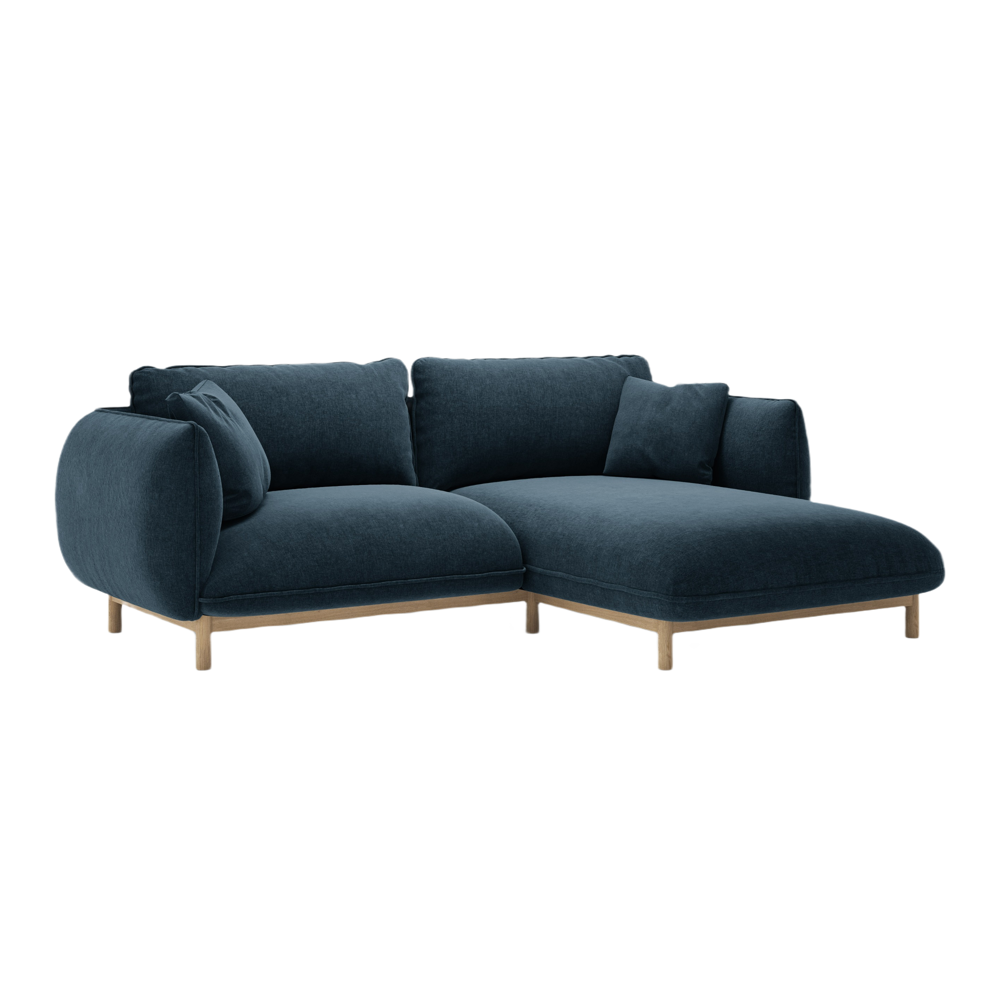 Right-hand corner sofa ADA sea blue chenille