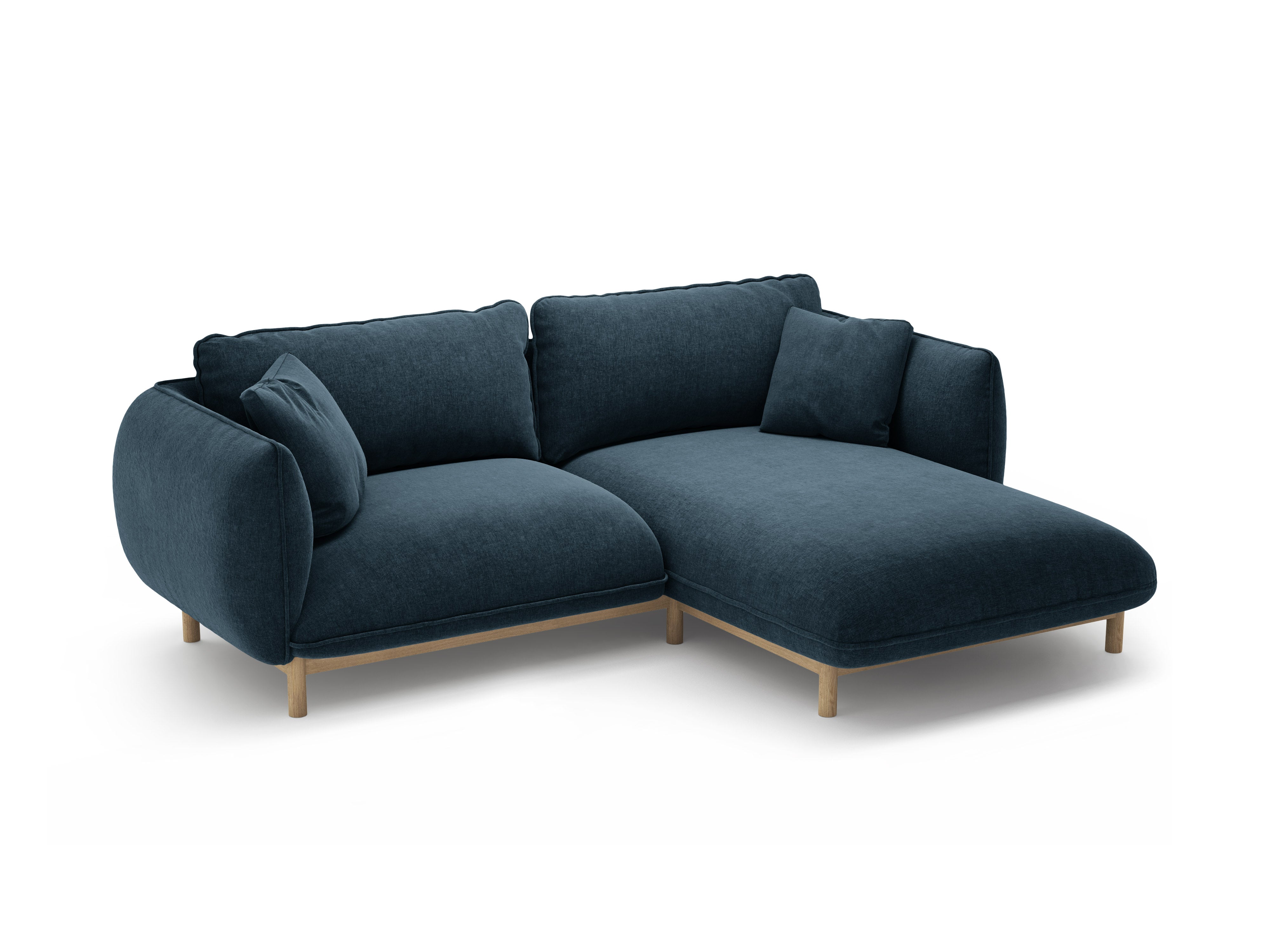 Right-hand corner sofa ADA sea blue chenille