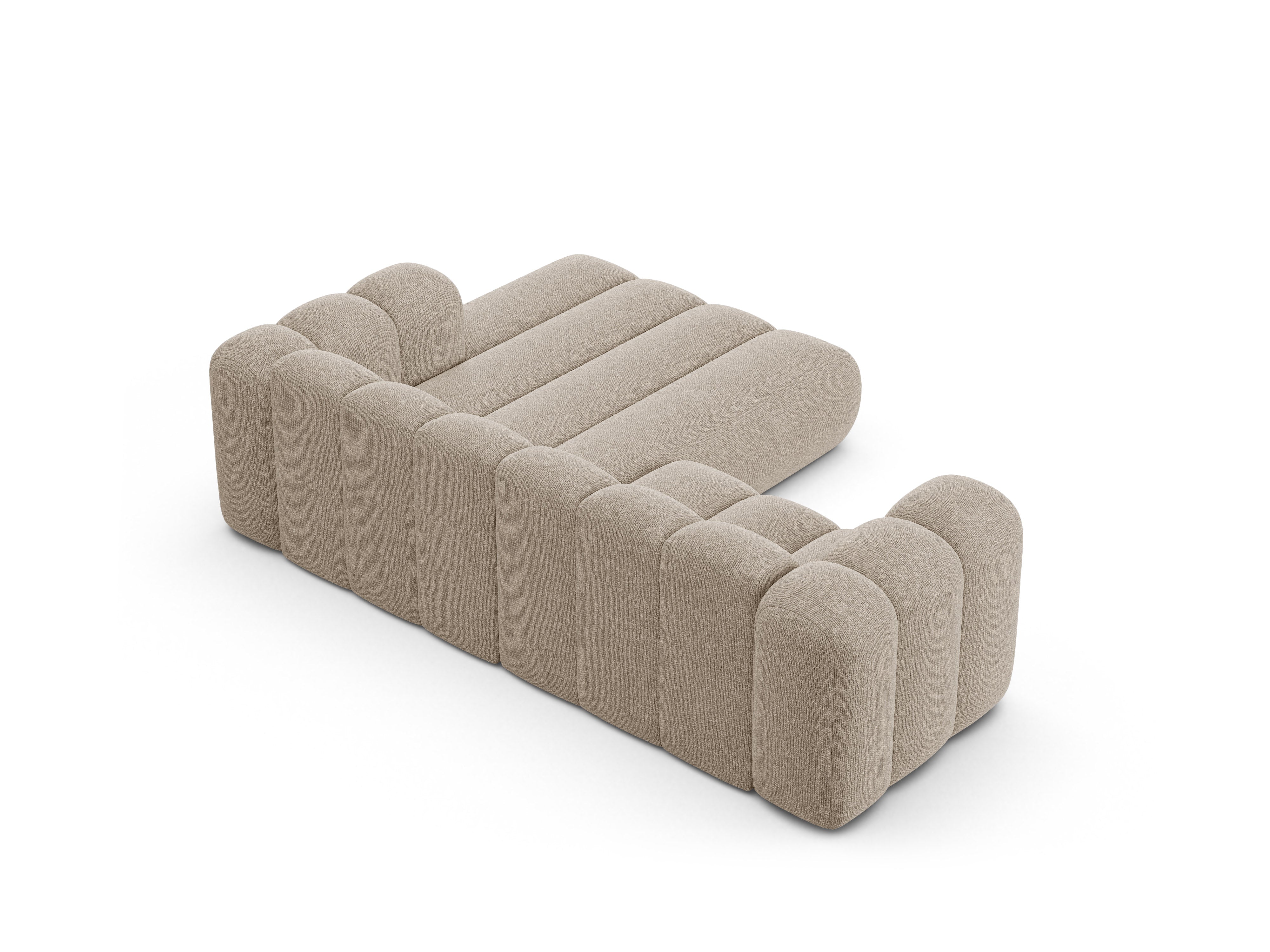 3-sitziger rechter Ecksofa LUPINE beige Chenille
