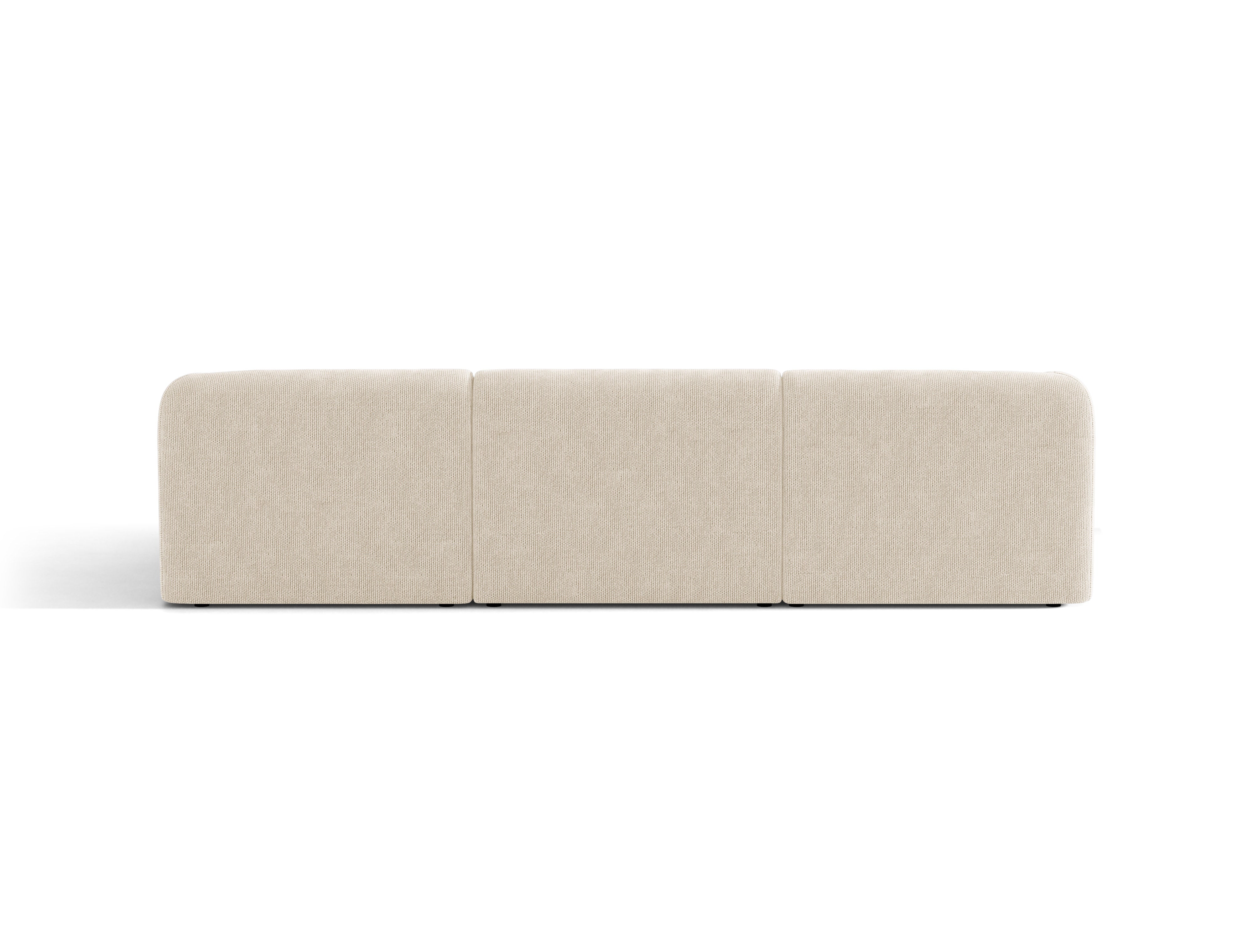 4-sitziges rechteckiges Ecksofa MILEY Elfenbein Chenille