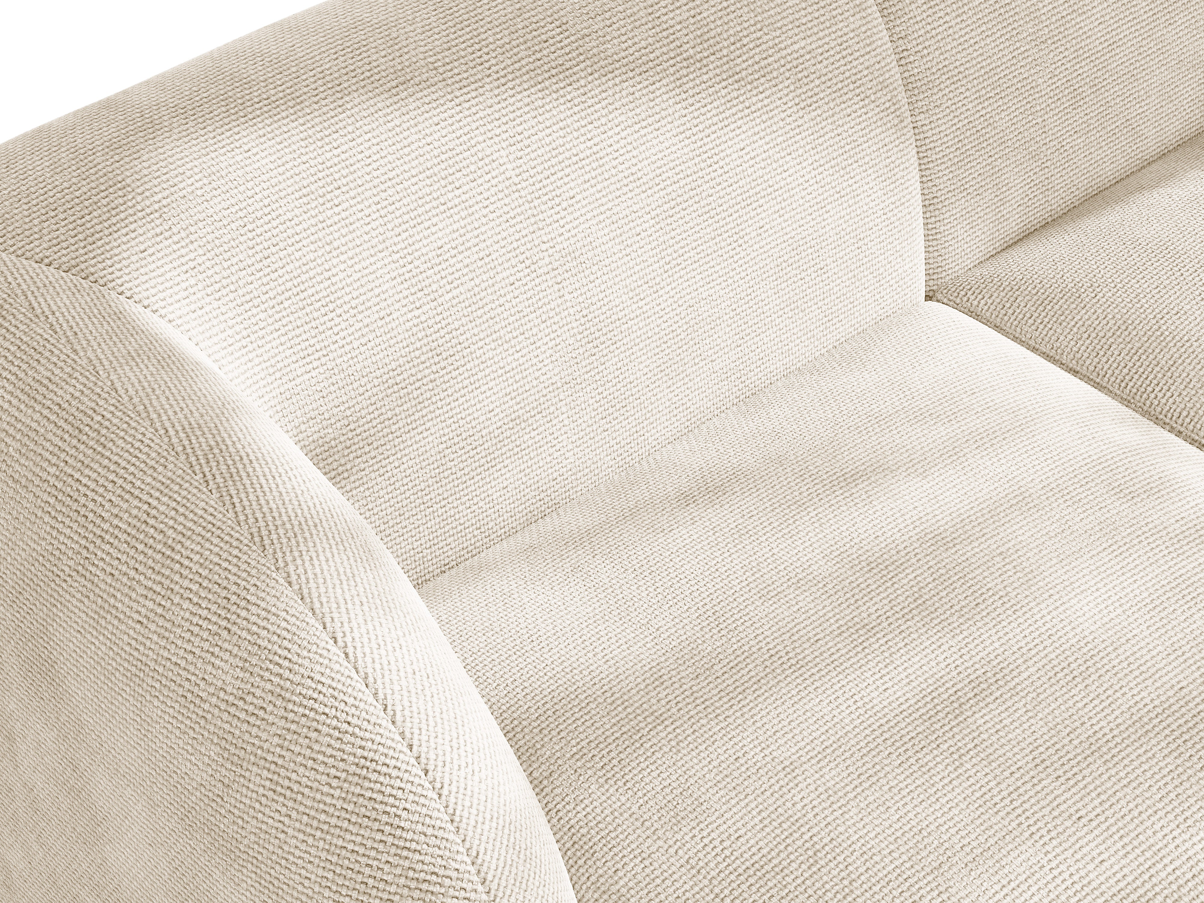 4-sitziges rechteckiges Ecksofa MILEY Elfenbein Chenille