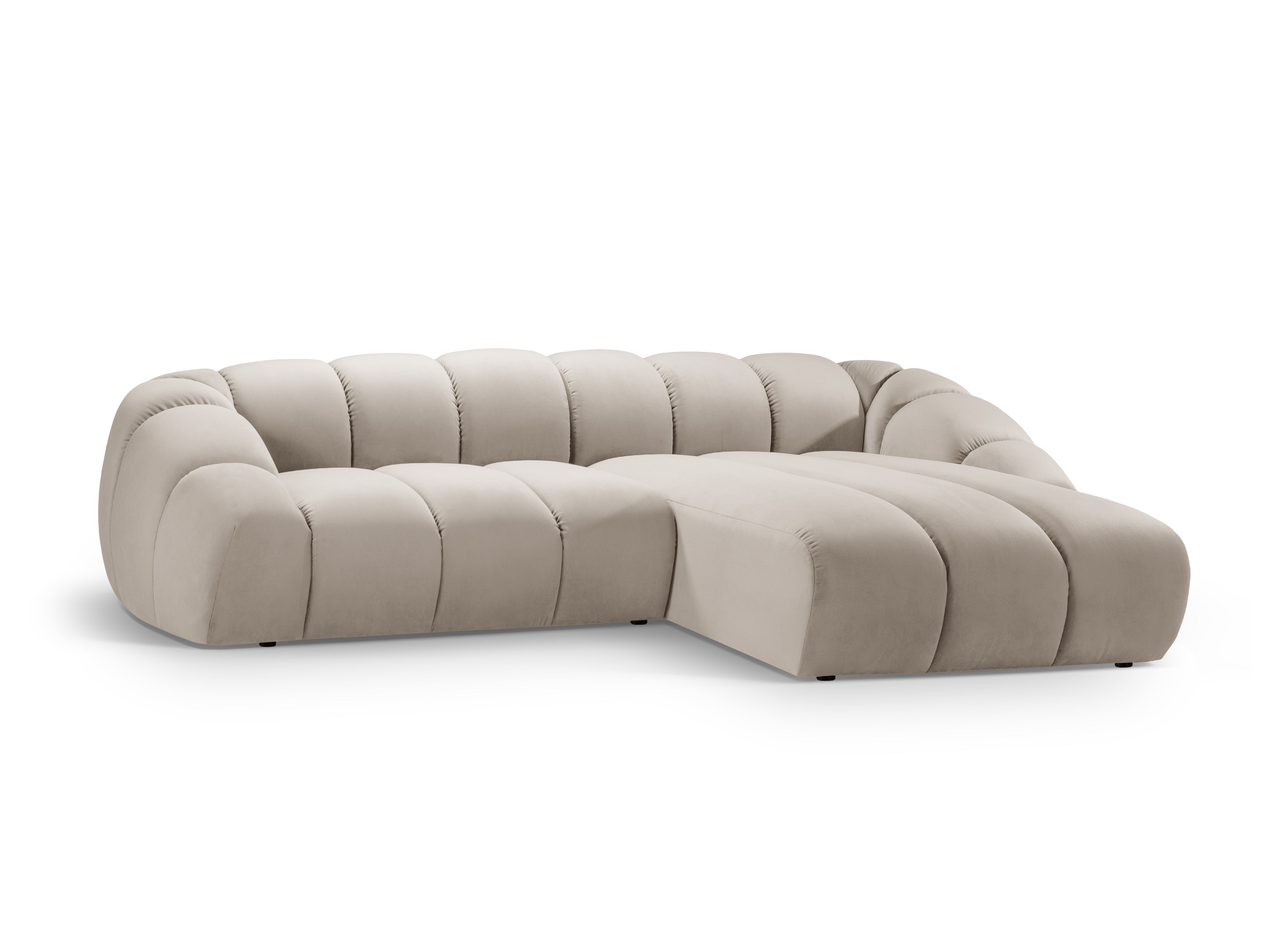 Velvet Right Corner Sofa, "Diana", 4 Seats, Beige, 334x182x72
Made in Europe