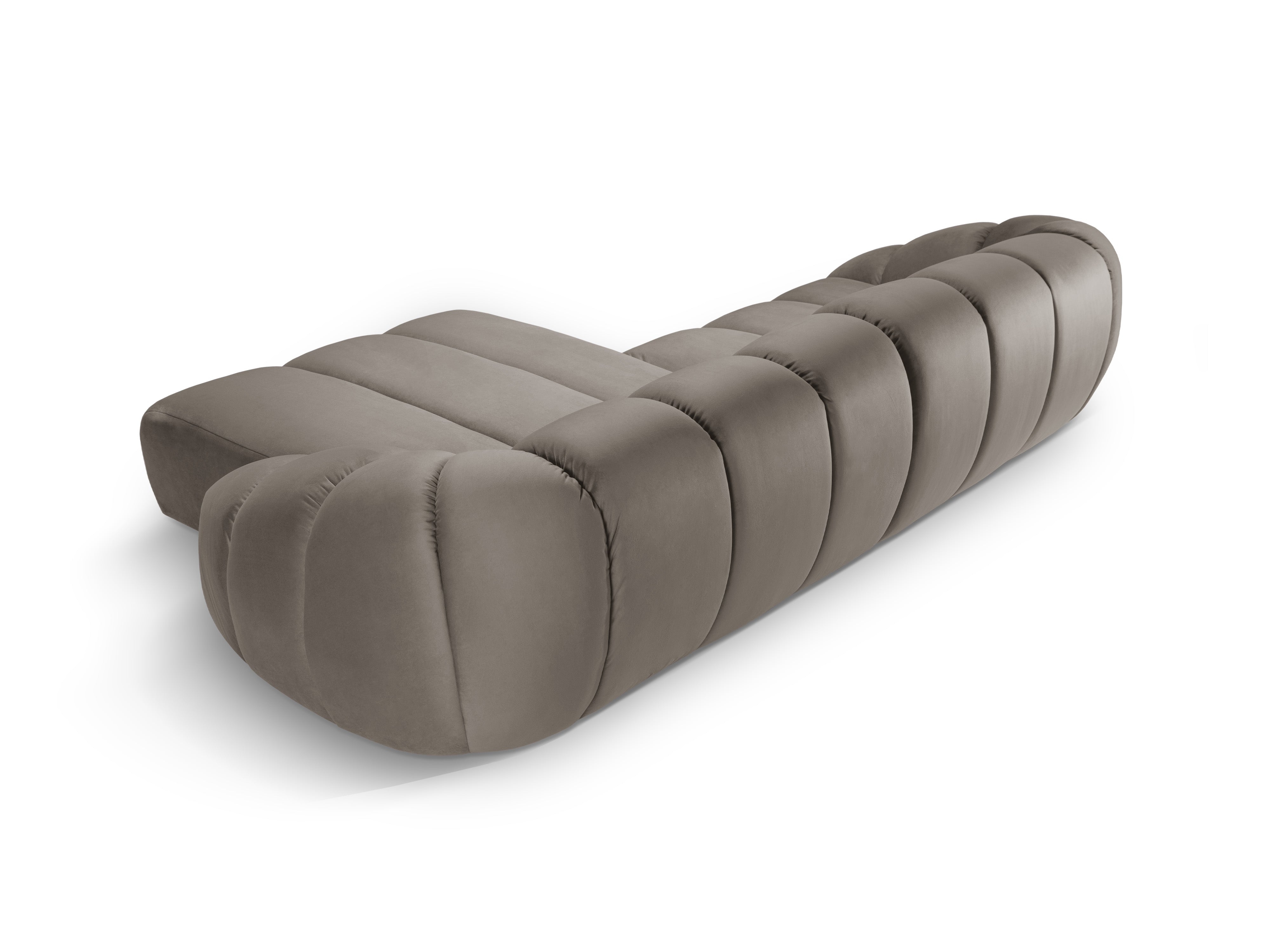Velvet Right Corner Sofa, "Diana", 4 Seats, Gray Brown, 334x182x72
Made in Europe