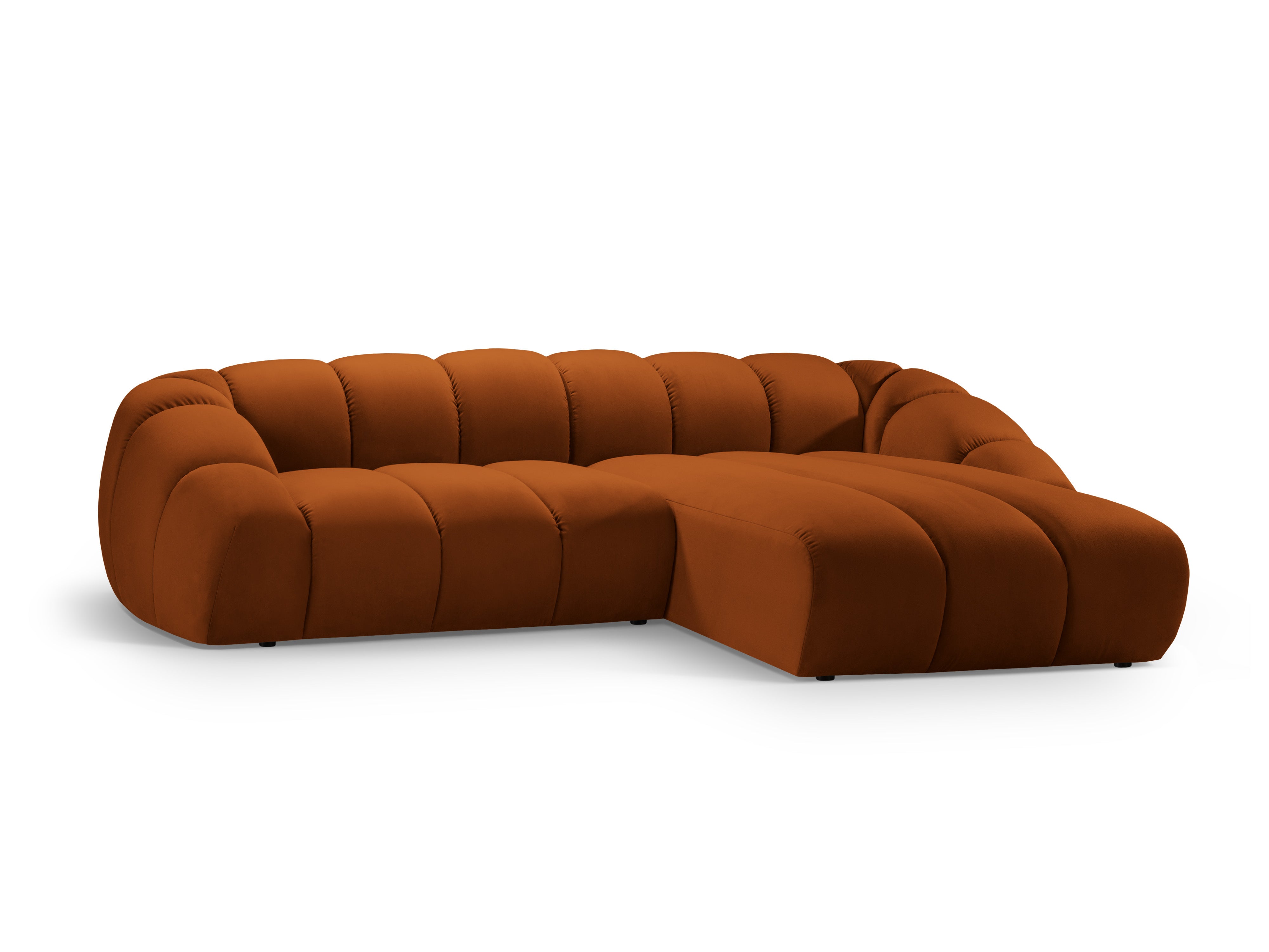 Velvet Right Corner Sofa, "Diana", 4 Seats, Terracotta, 334x182x72
Made in Europe