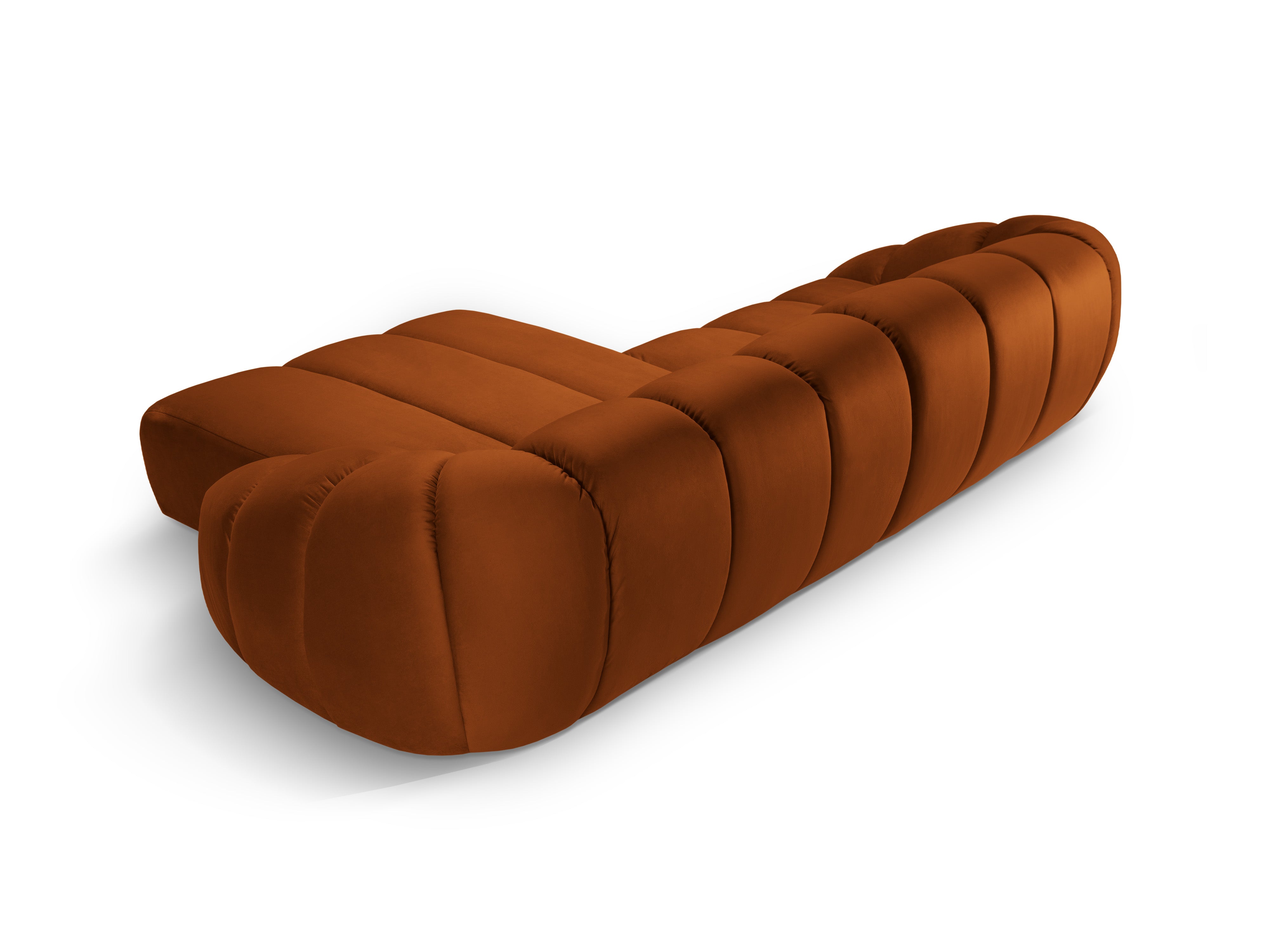 Velvet Right Corner Sofa, "Diana", 4 Seats, Terracotta, 334x182x72
Made in Europe