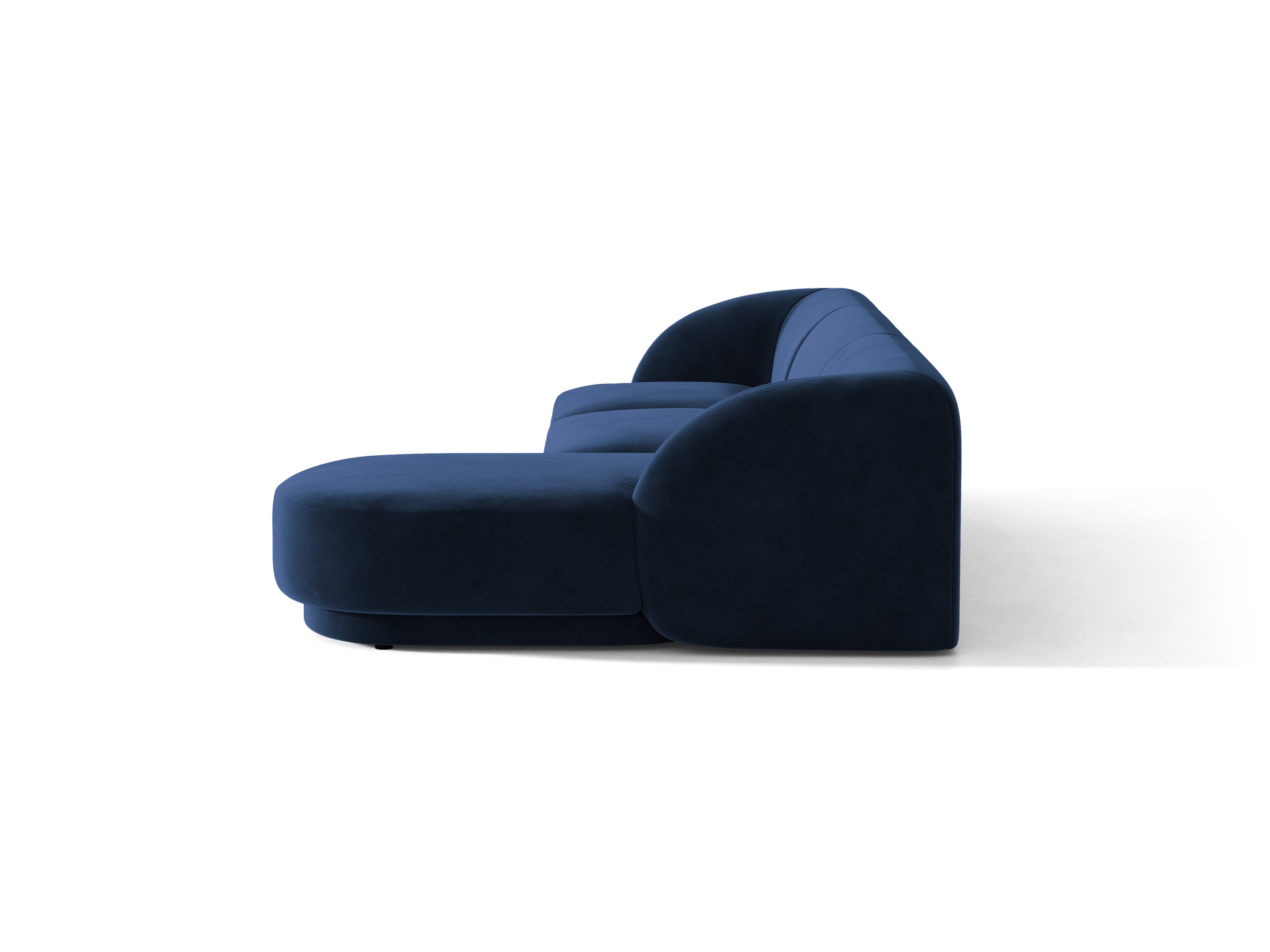Samt-Ecksofa für 4 Personen rechts MILEY in Marineblau