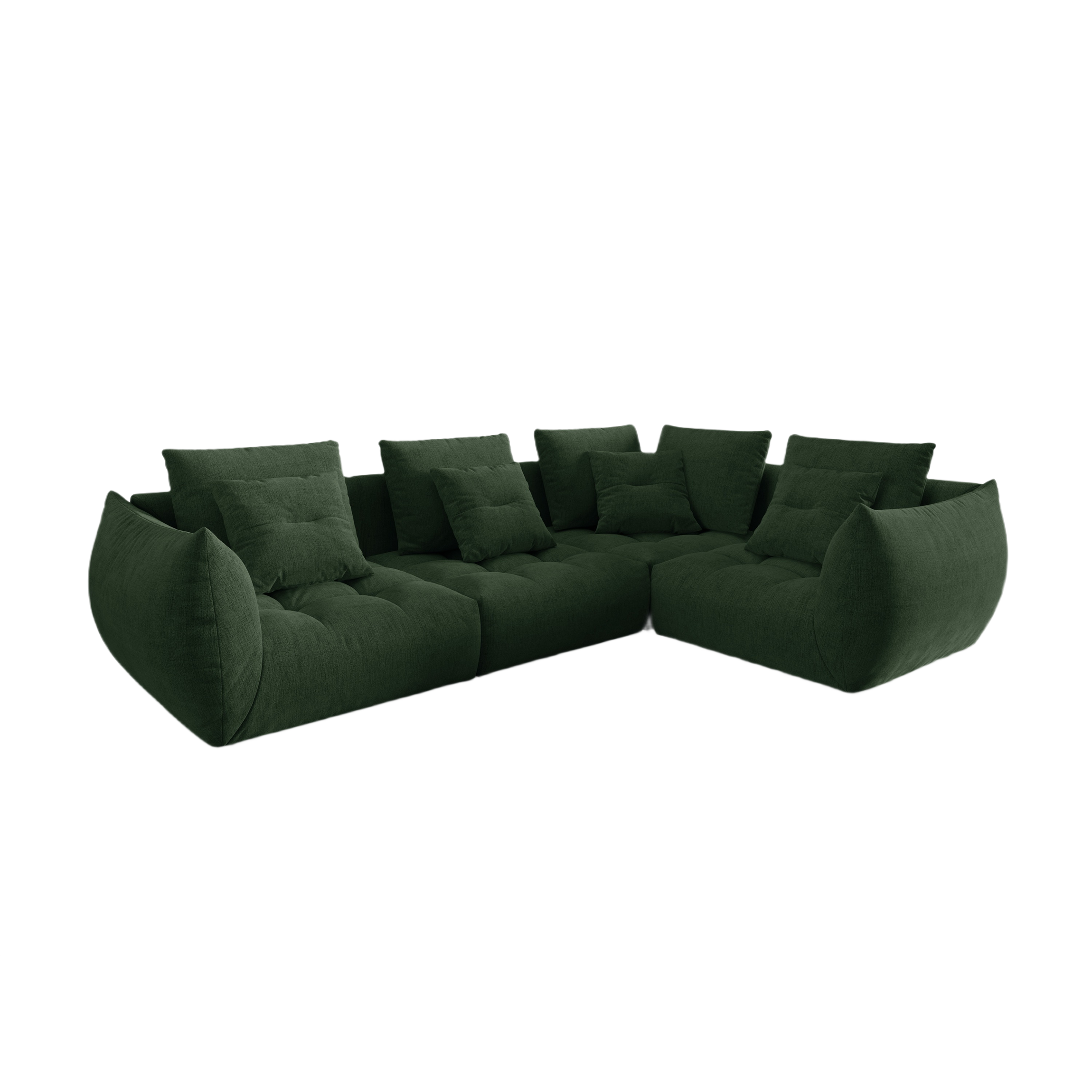 Modularer rechter Ecksofa, "Bloom", 3 Sitze, Moss Green, 316x216x95
In Europa gemacht