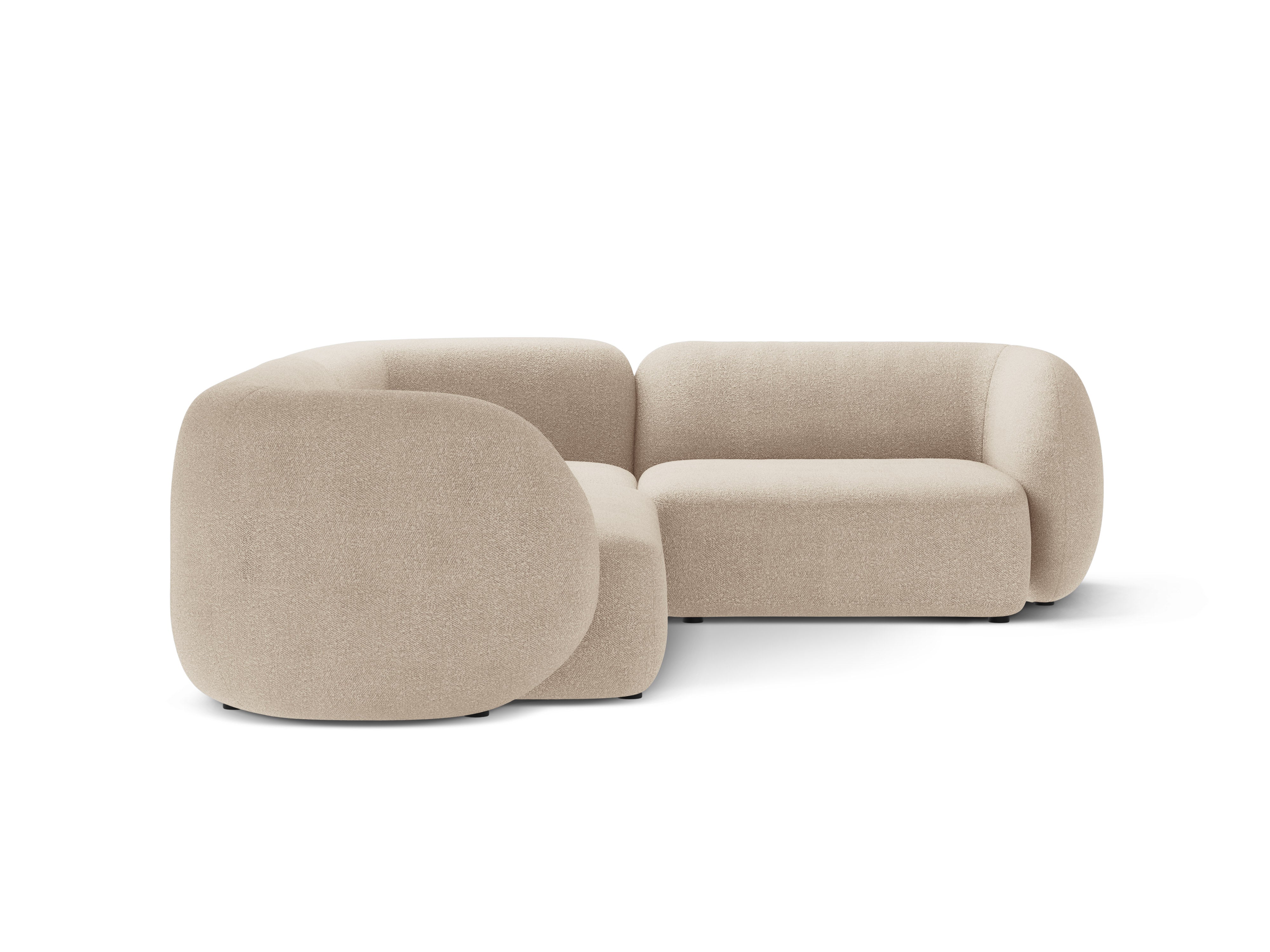 Rechtsseitige 4-Sitzer Eckcouch KATE beige Boucle