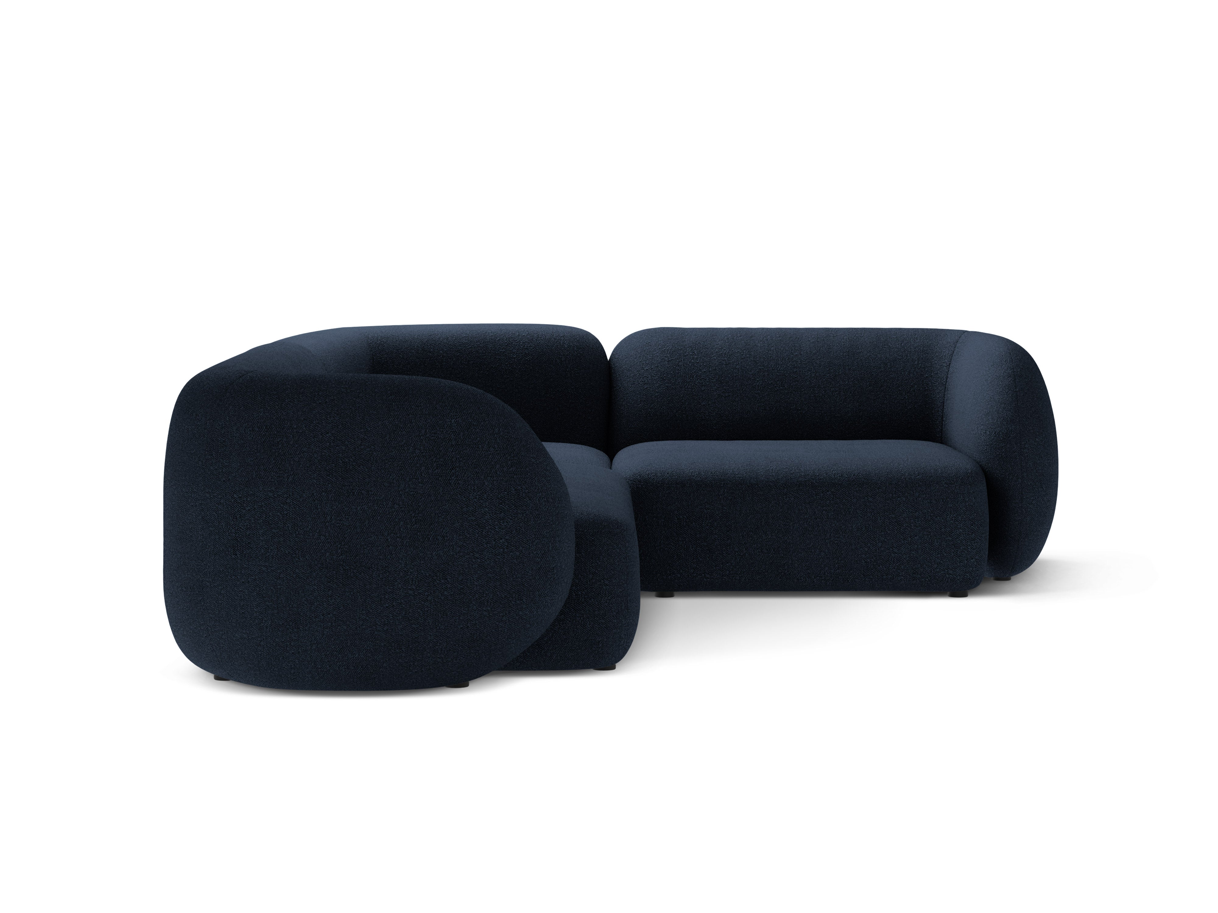 Rechtsseitige 4-Sitzer-Eckcouch KATE in marineblauem Boucle