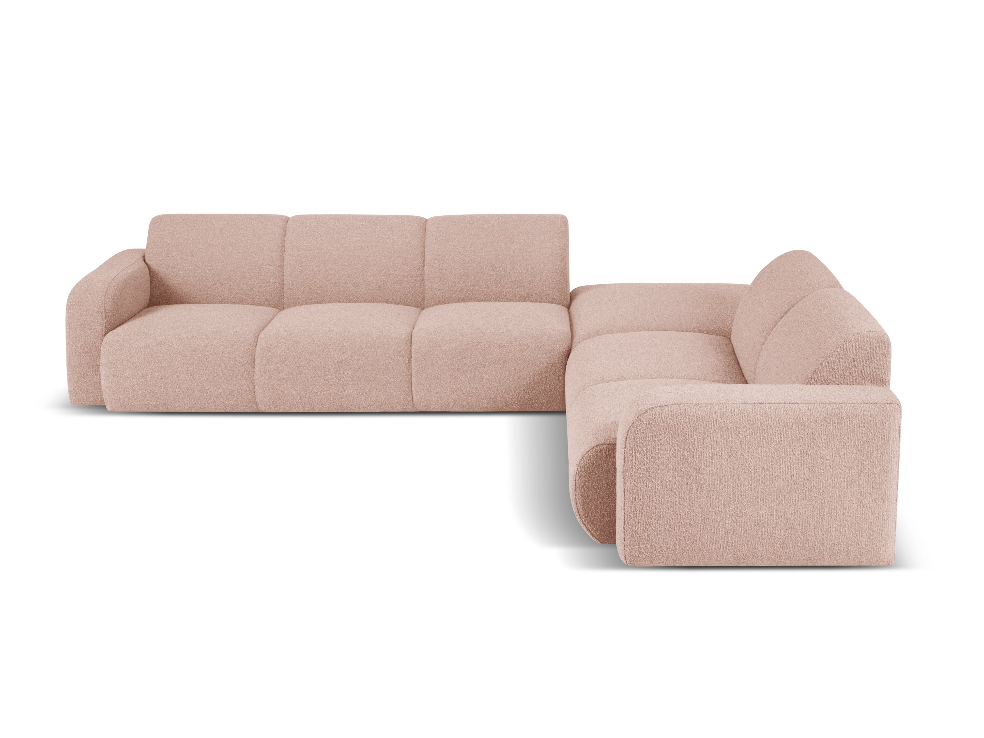 Narożnik w tkaninie boucle prawostronny otwarty MOLINO pudrowy róż Micadoni Eye on Design