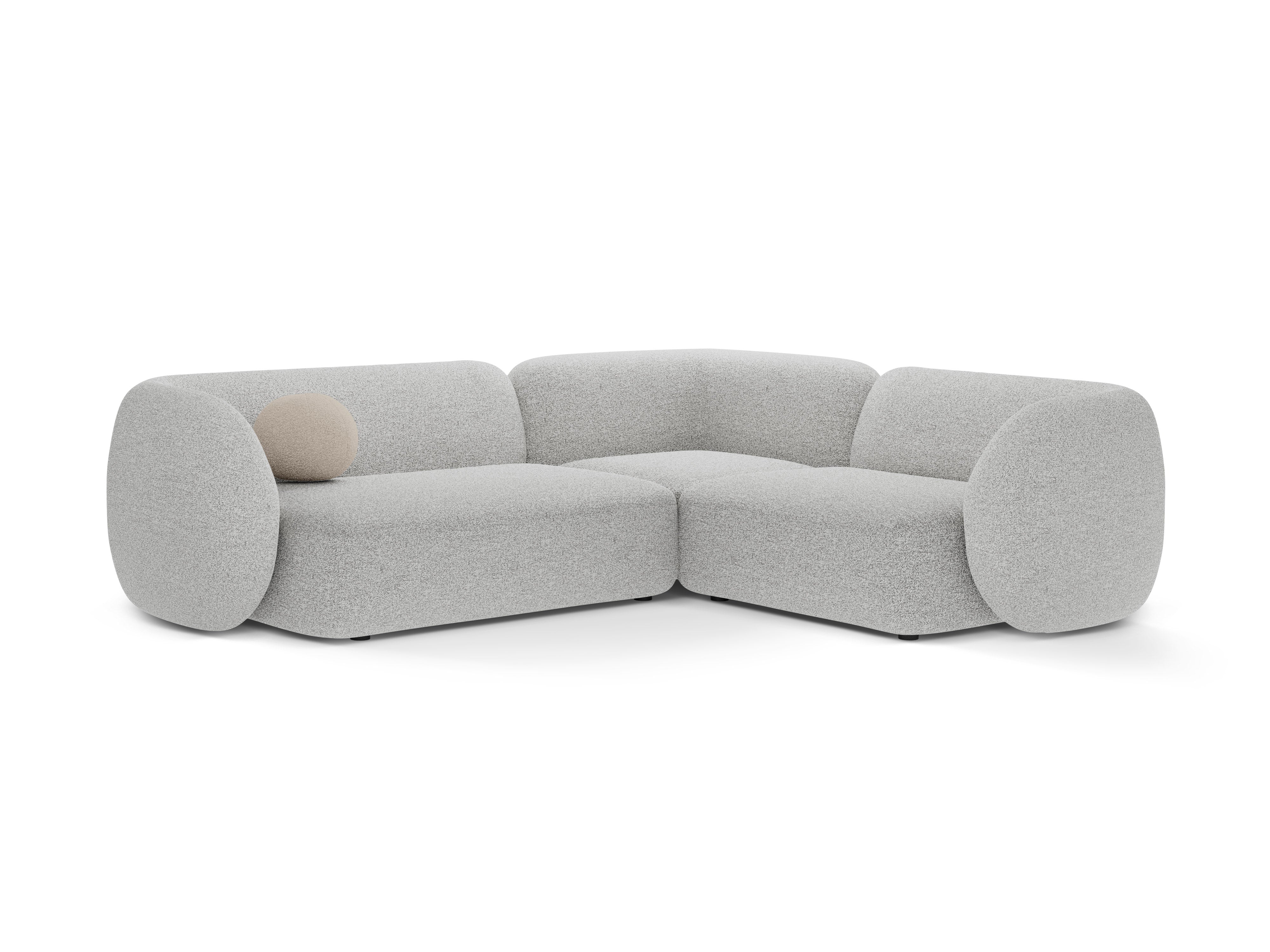 Right-facing 4-seater corner sofa KATE light gray mélange