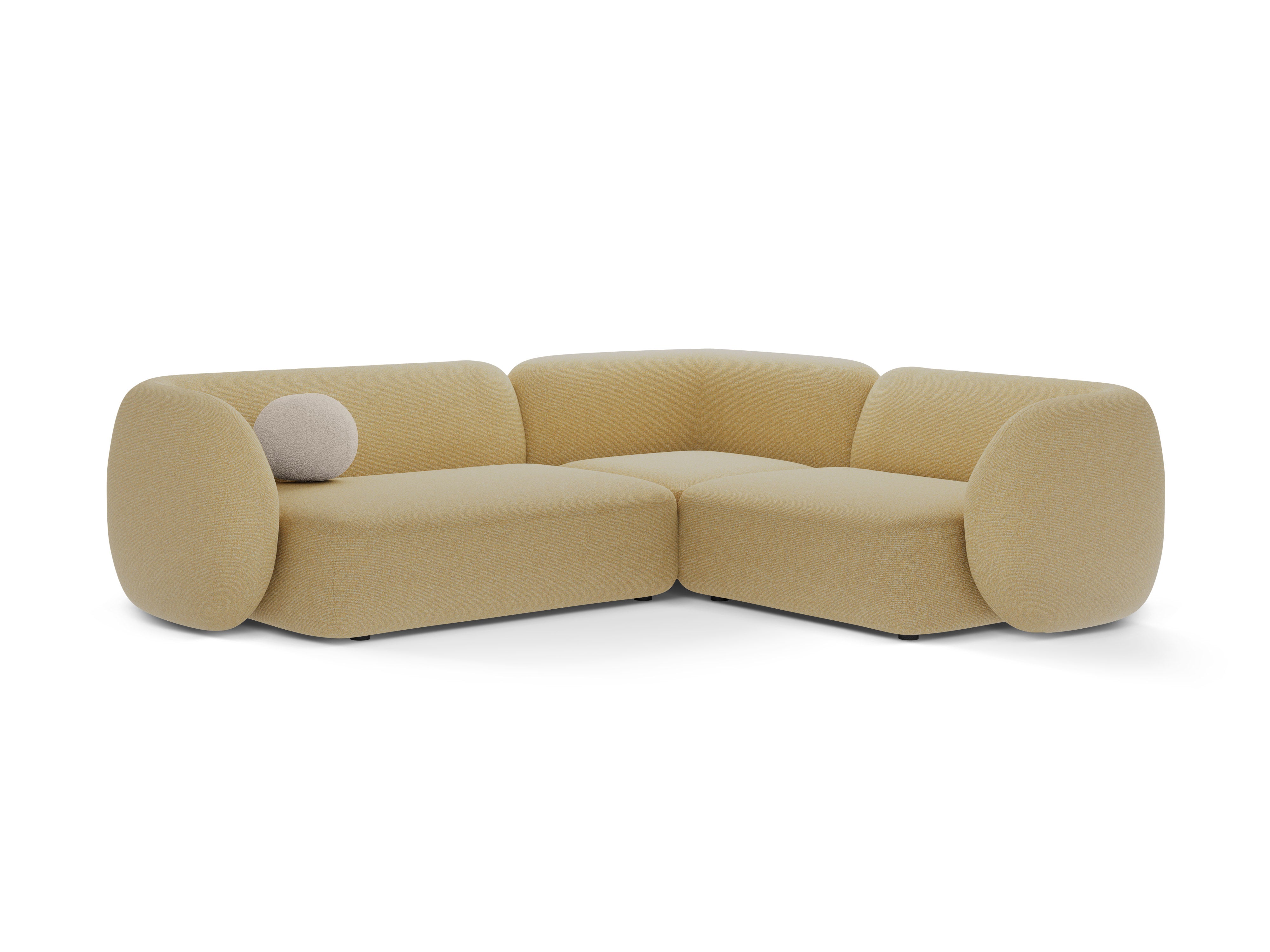 Right-facing 4-seater corner sofa KATE yellow mélange