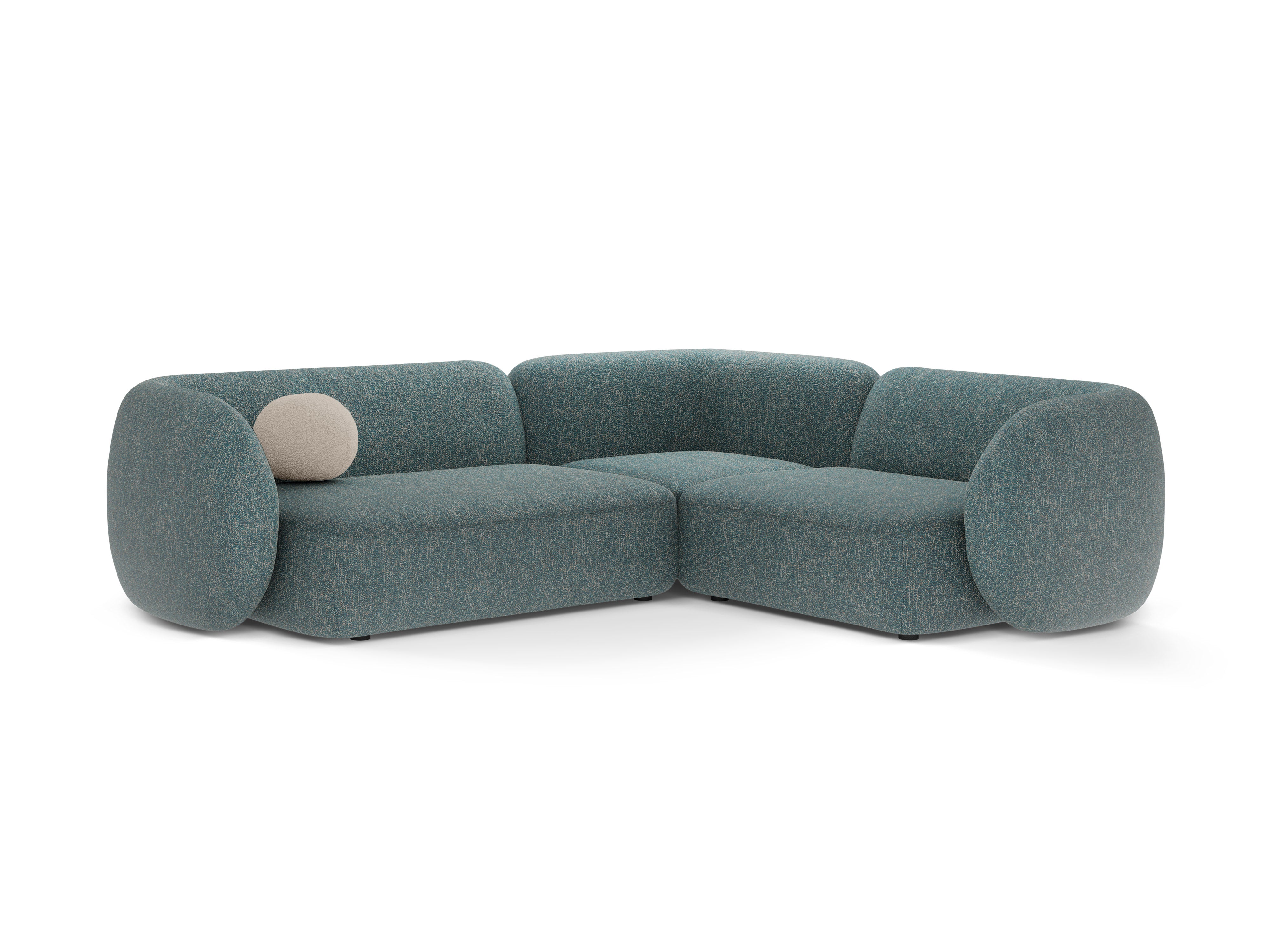 Right-facing 4-seater corner sofa KATE blue mélange