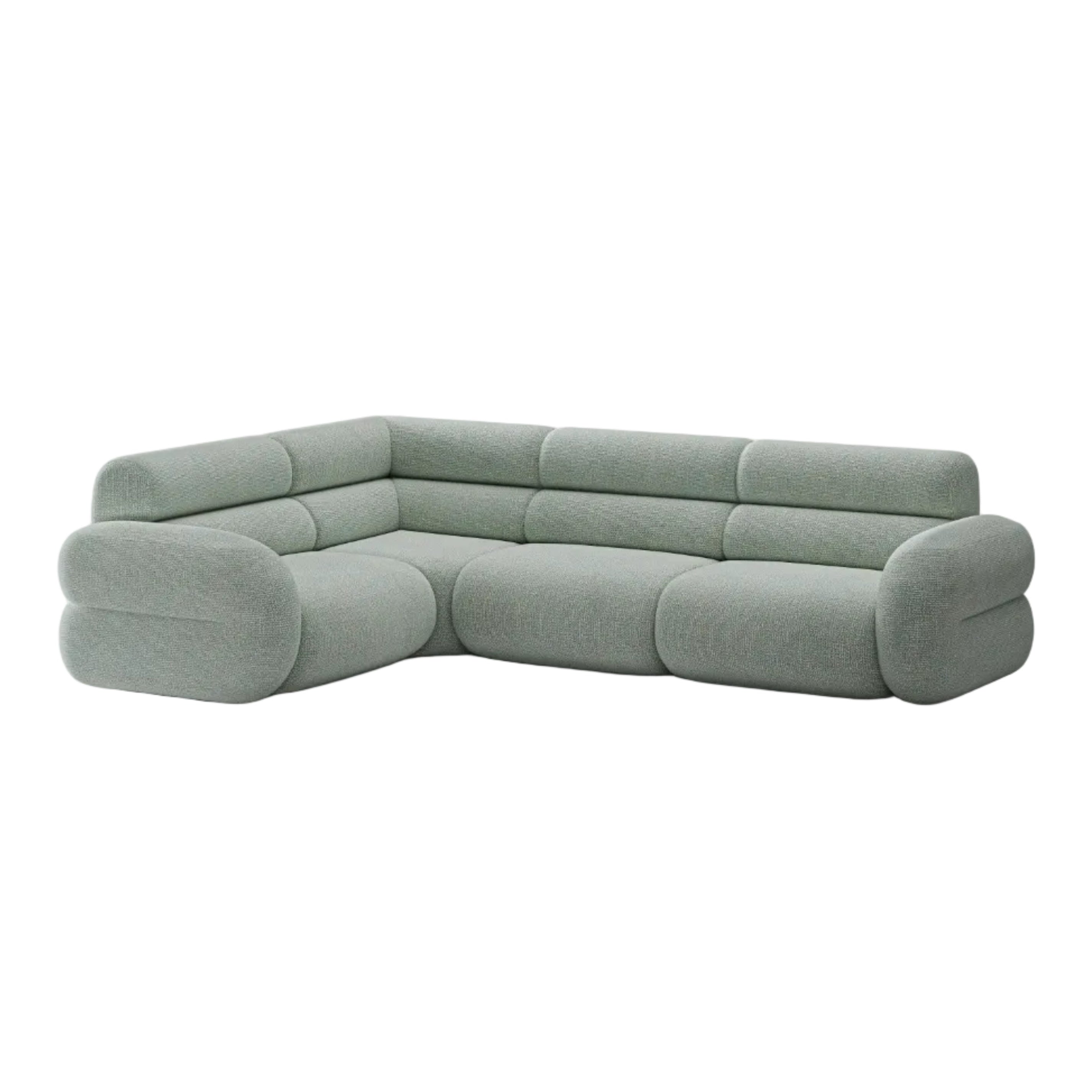 Linke L-förmige NEO-Couch in blauer Melange