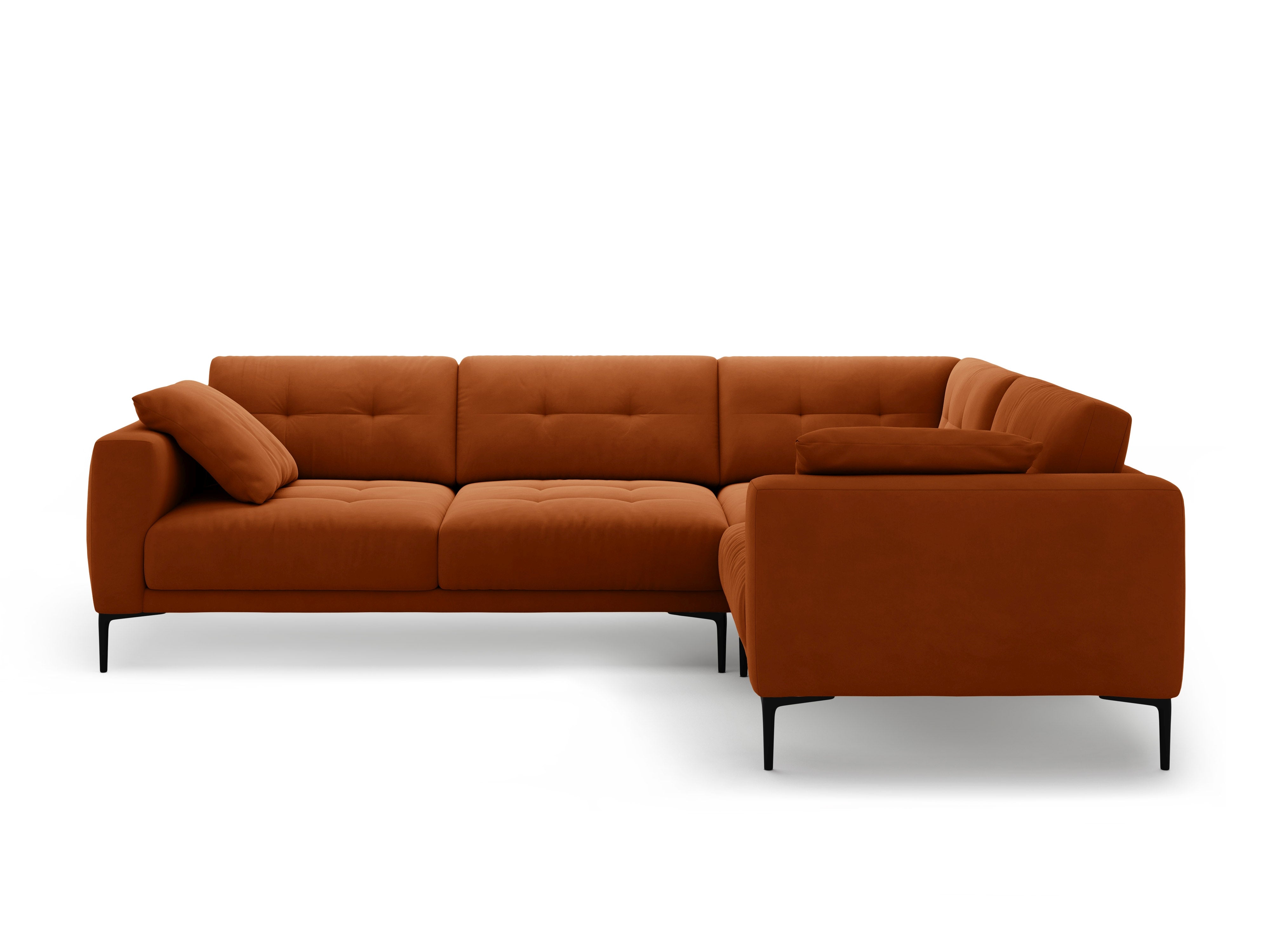 Velvet L-shaped Right Corner Sofa BEMY terracotta