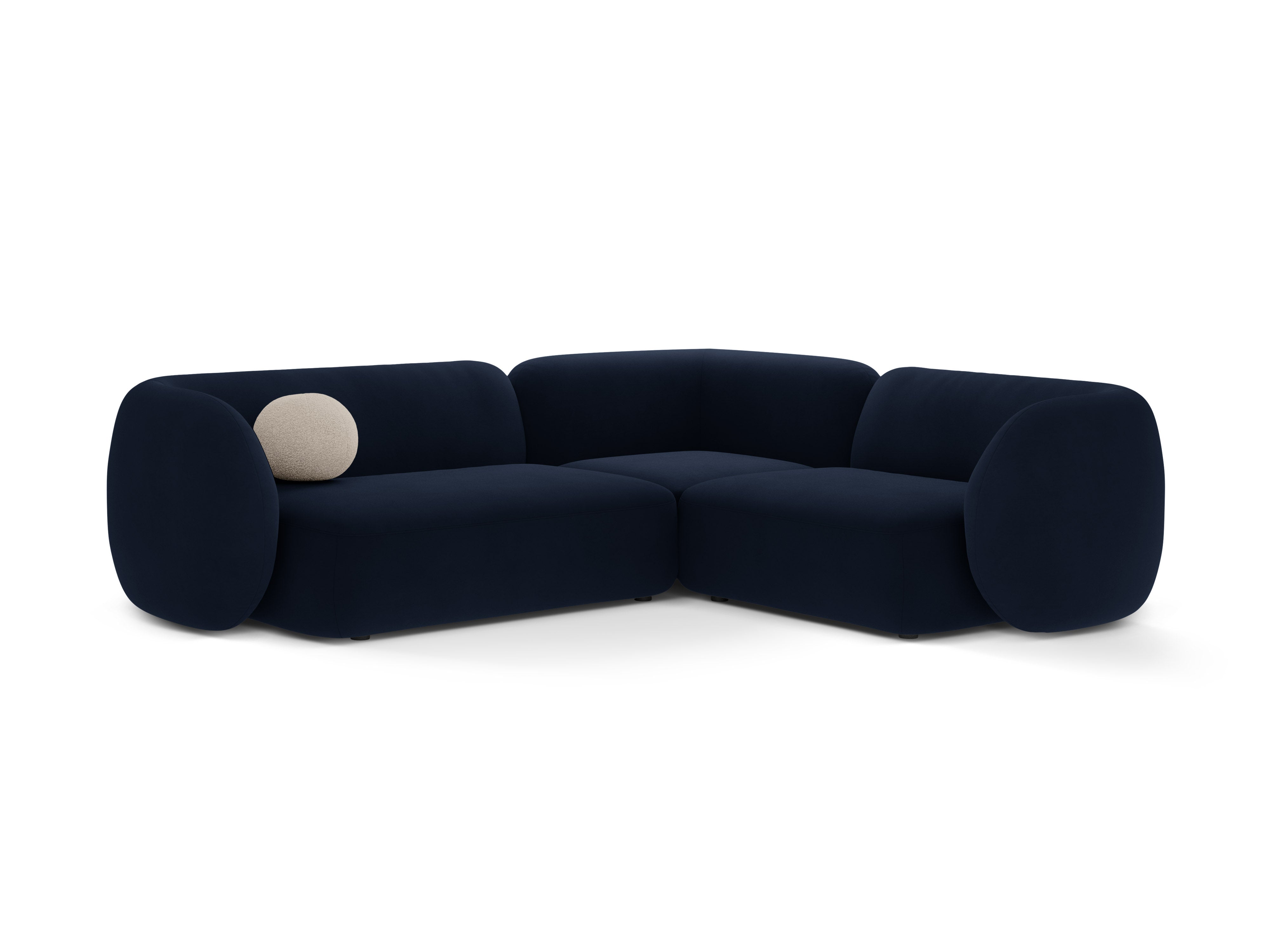 Right-facing velvet corner sofa for 4 people KATE royal blue