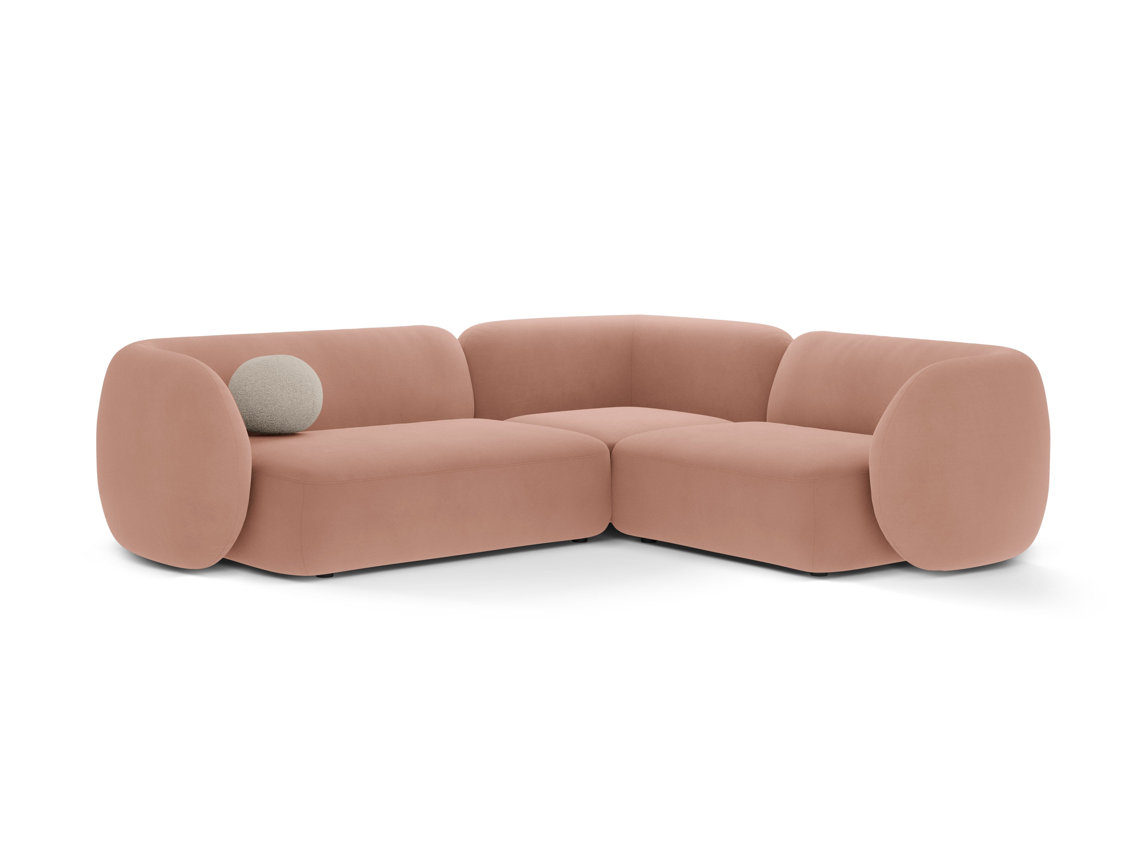 Right-facing velvet corner sofa for 4 people KATE pink