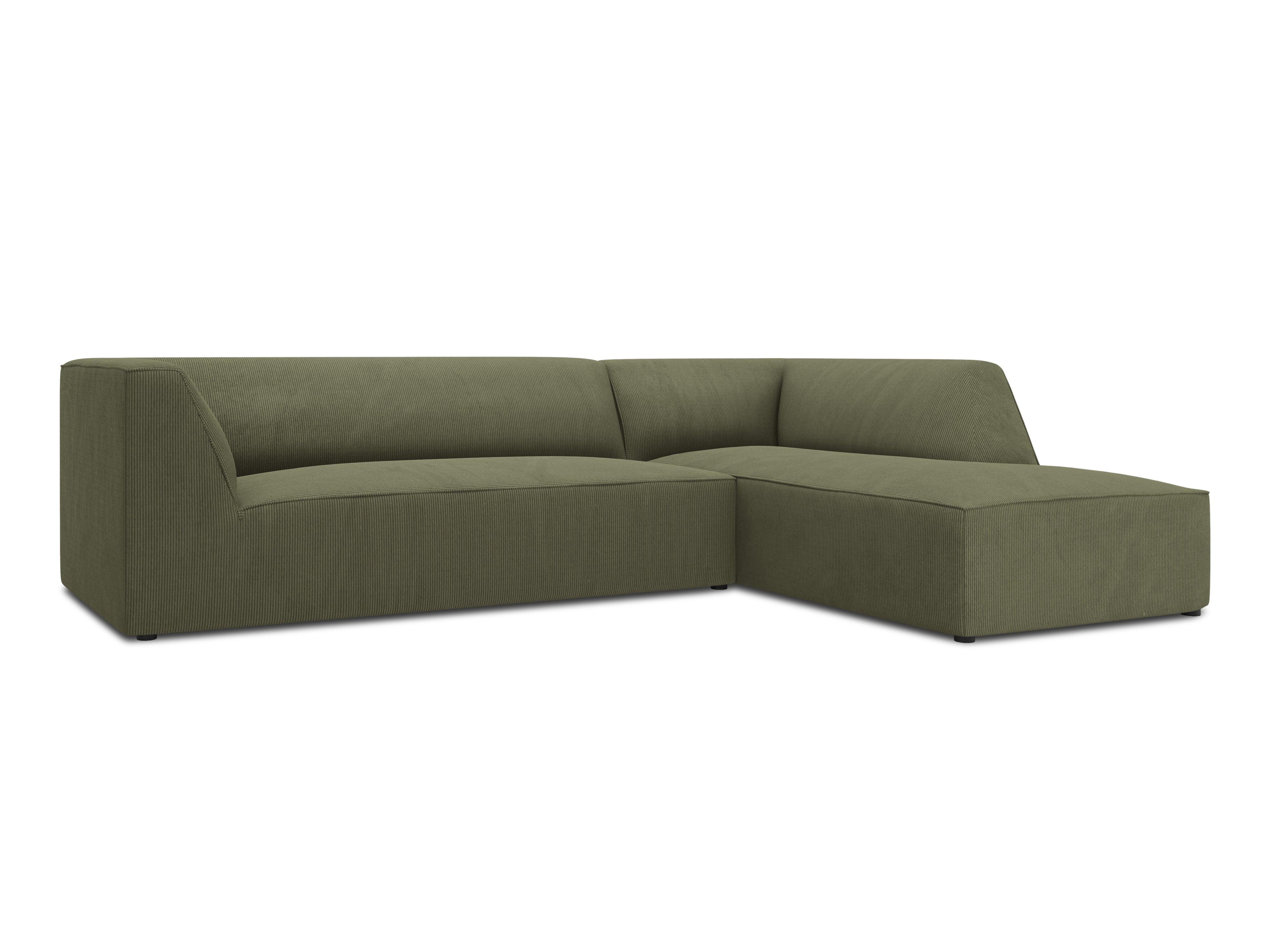 Narożnik sztruksowy 4-osobowy prawostronny RUBY zielony Micadoni Eye on Design