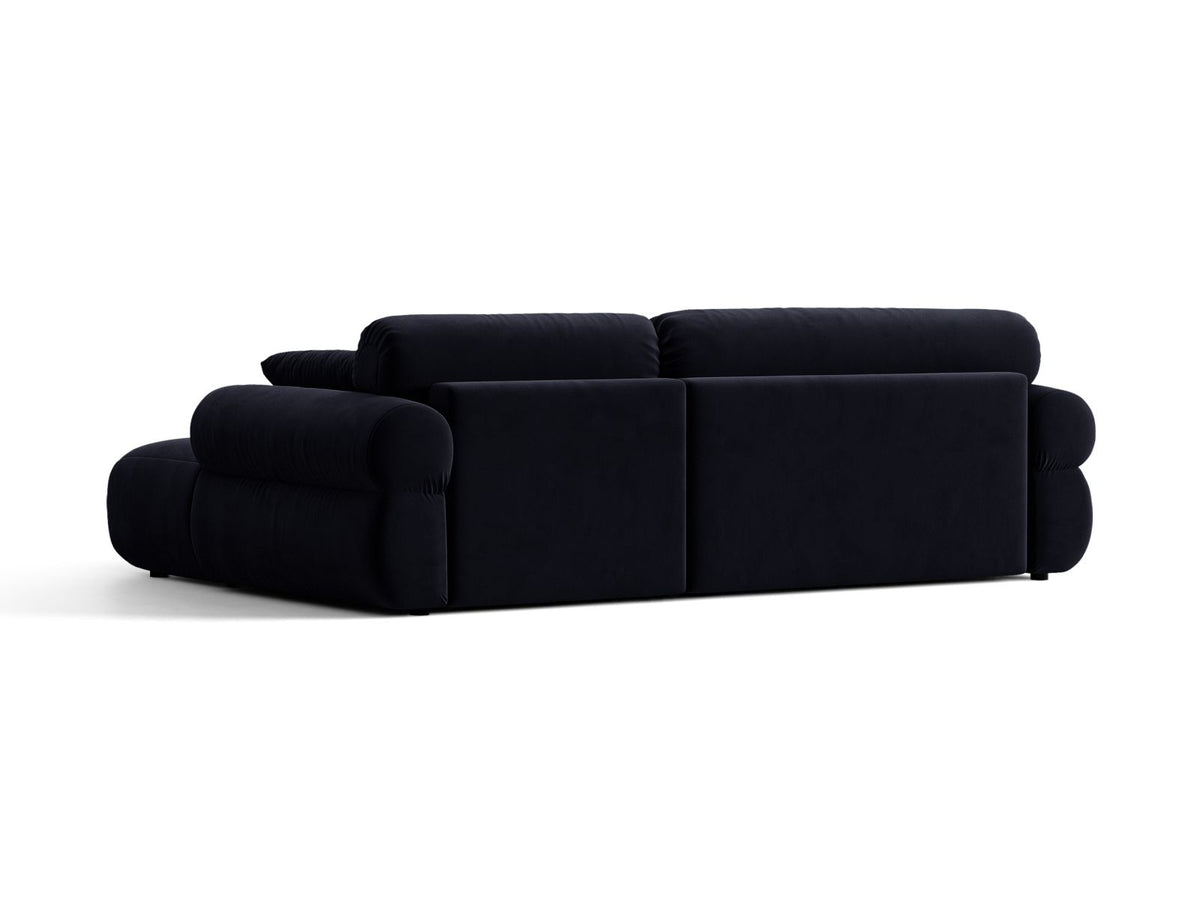 Narożnik 2,5-osobowy aksamitny prawostronny OPHELIA granat królewski – detal tkaniny