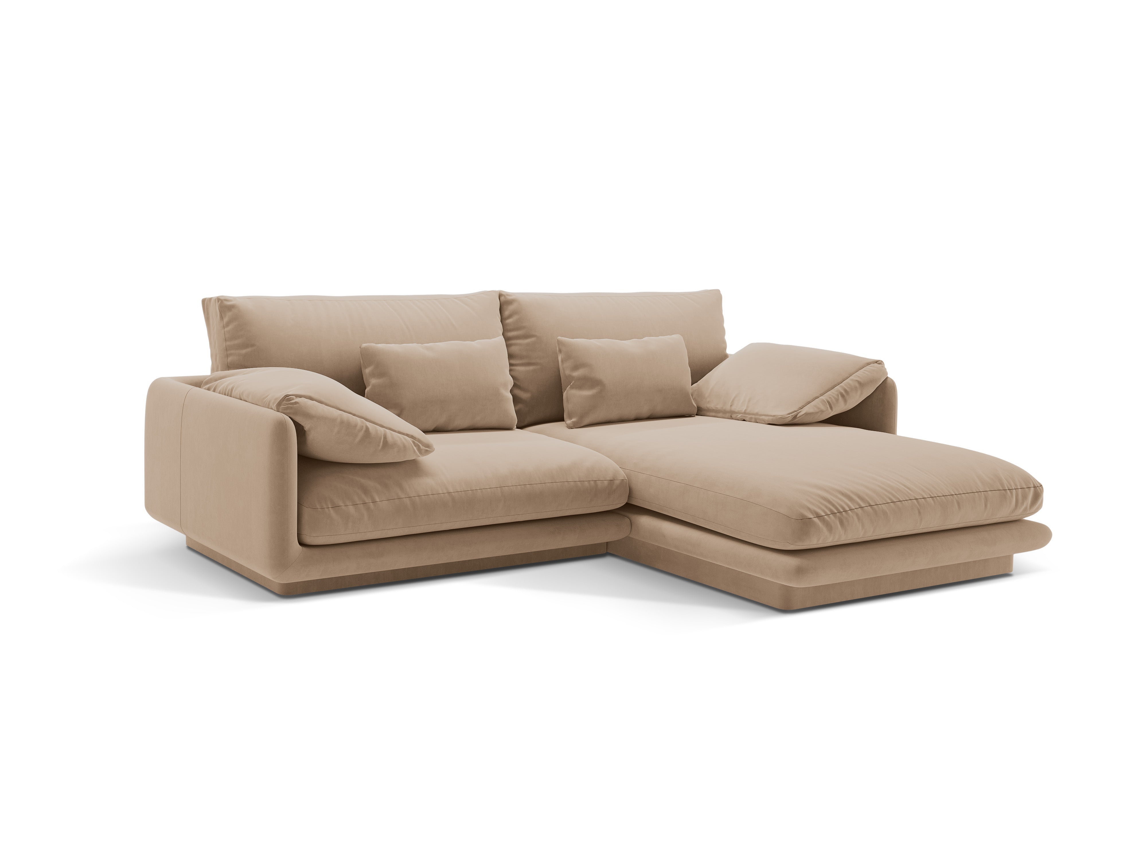 Velvet corner 3-person right-sided sand torino