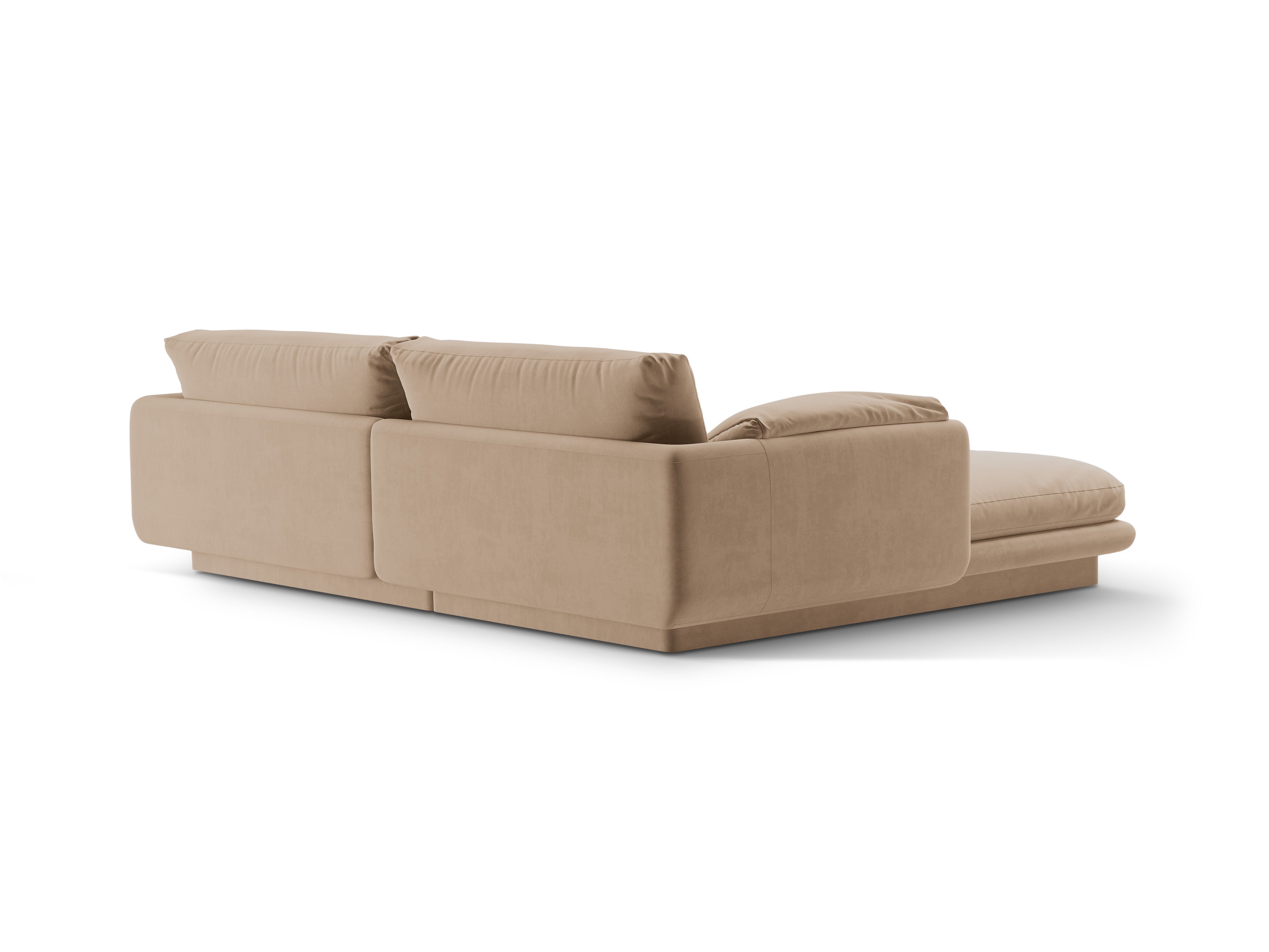 Velvet corner 3-person right-sided sand torino