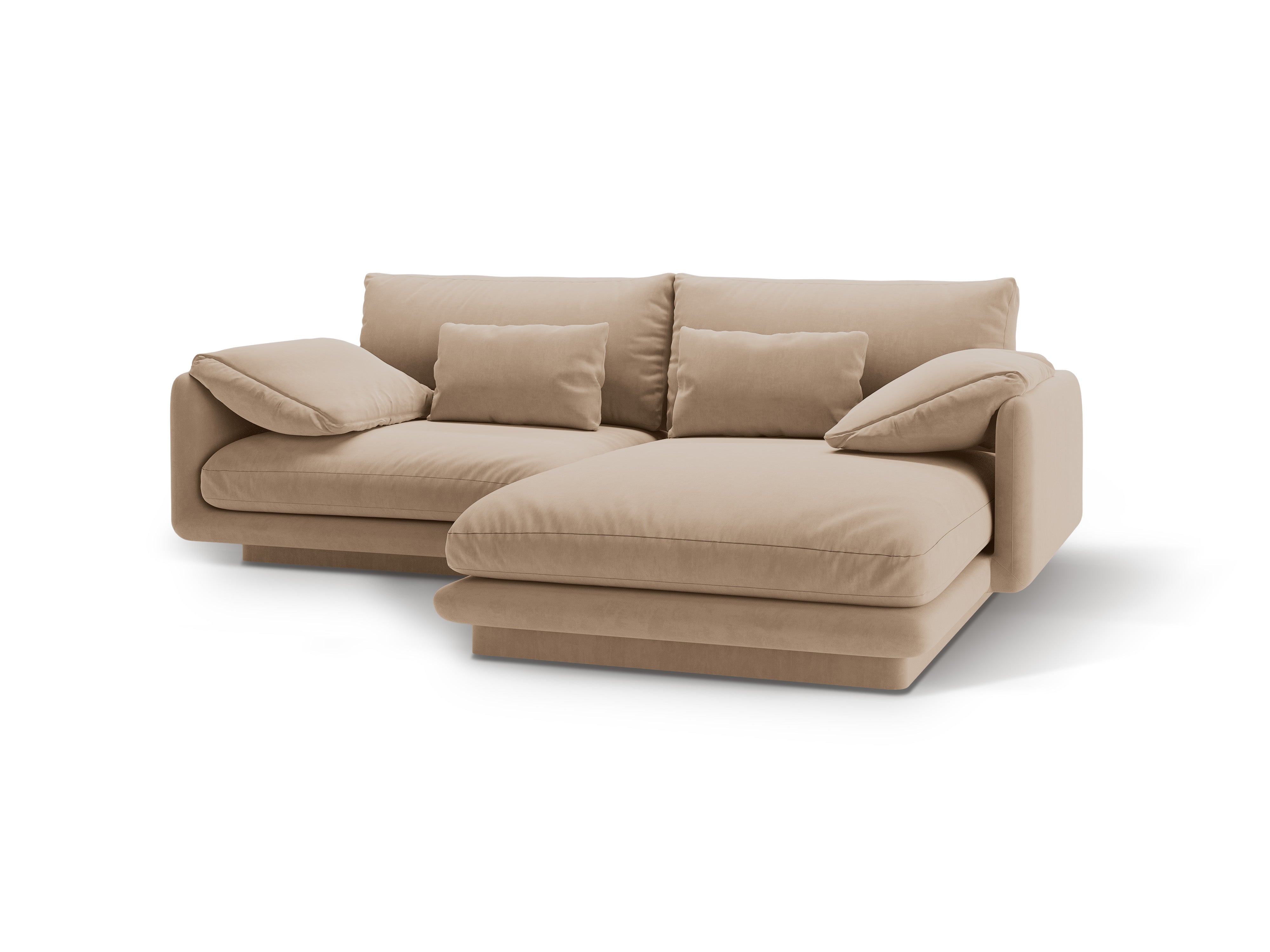 Velvet corner 3-person right-sided sand torino