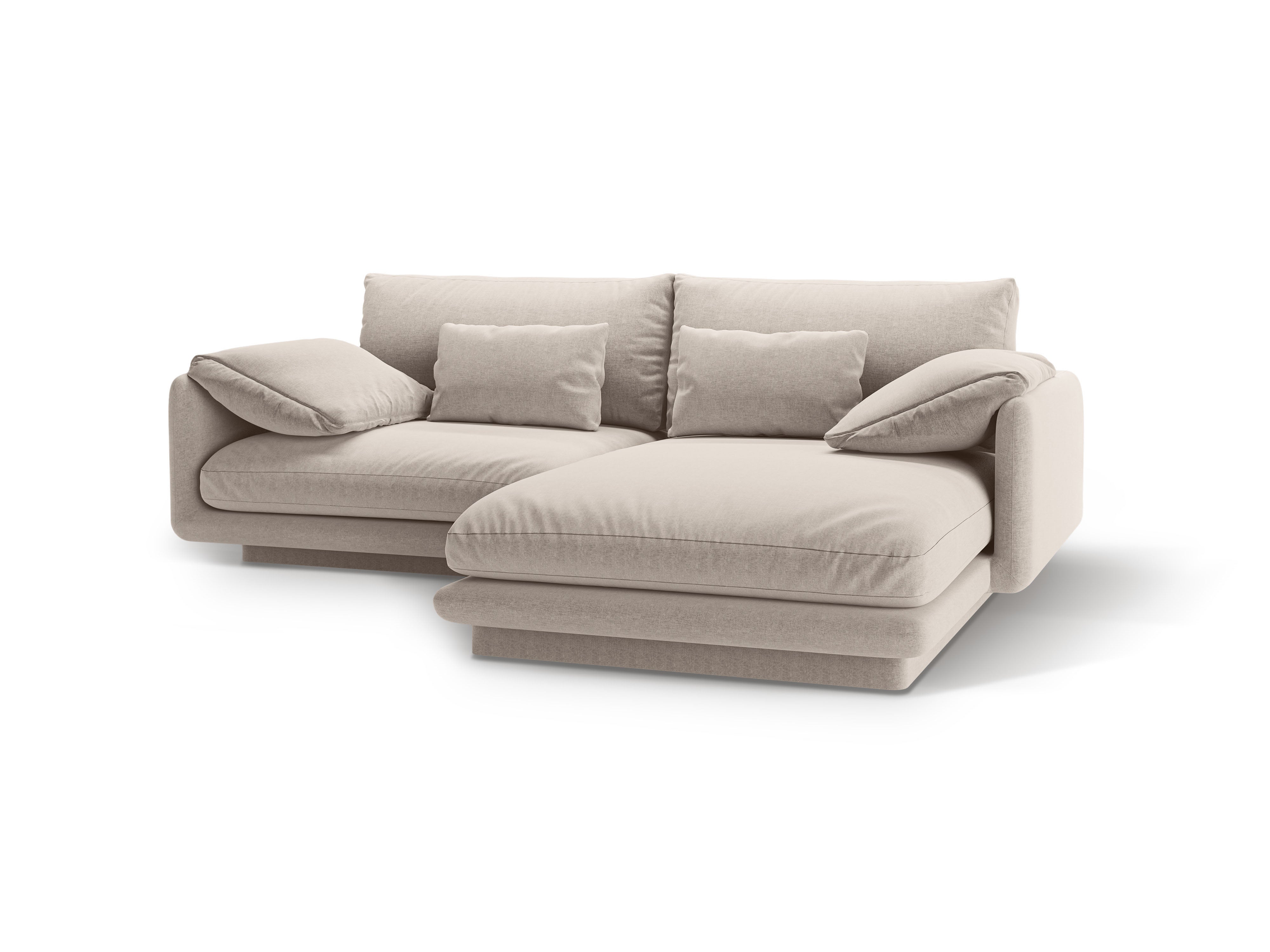 Rechtsseitige Ecke 3-Personen leichte Beige Turin