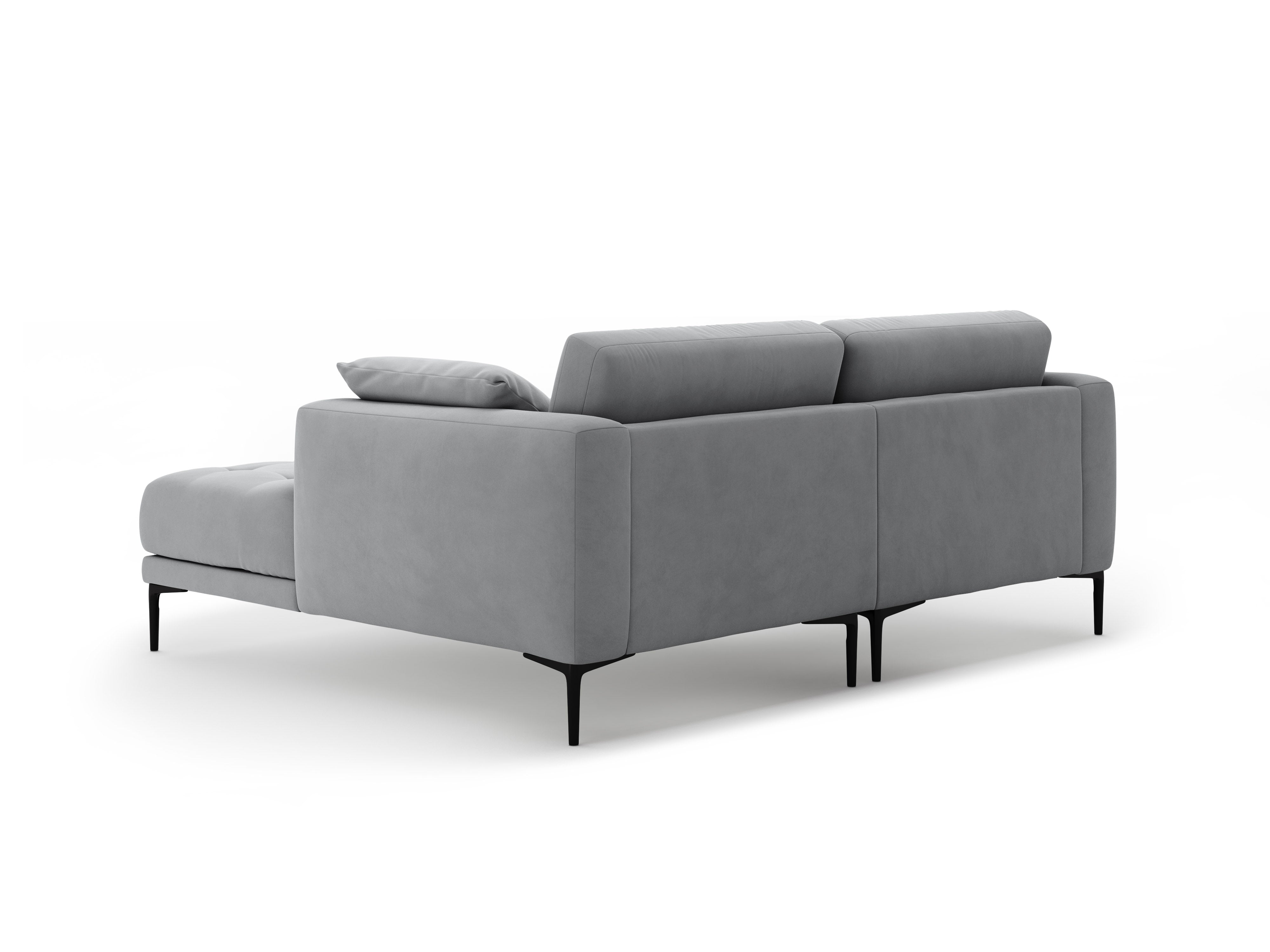 Right-facing velvet corner sofa BEMY gray