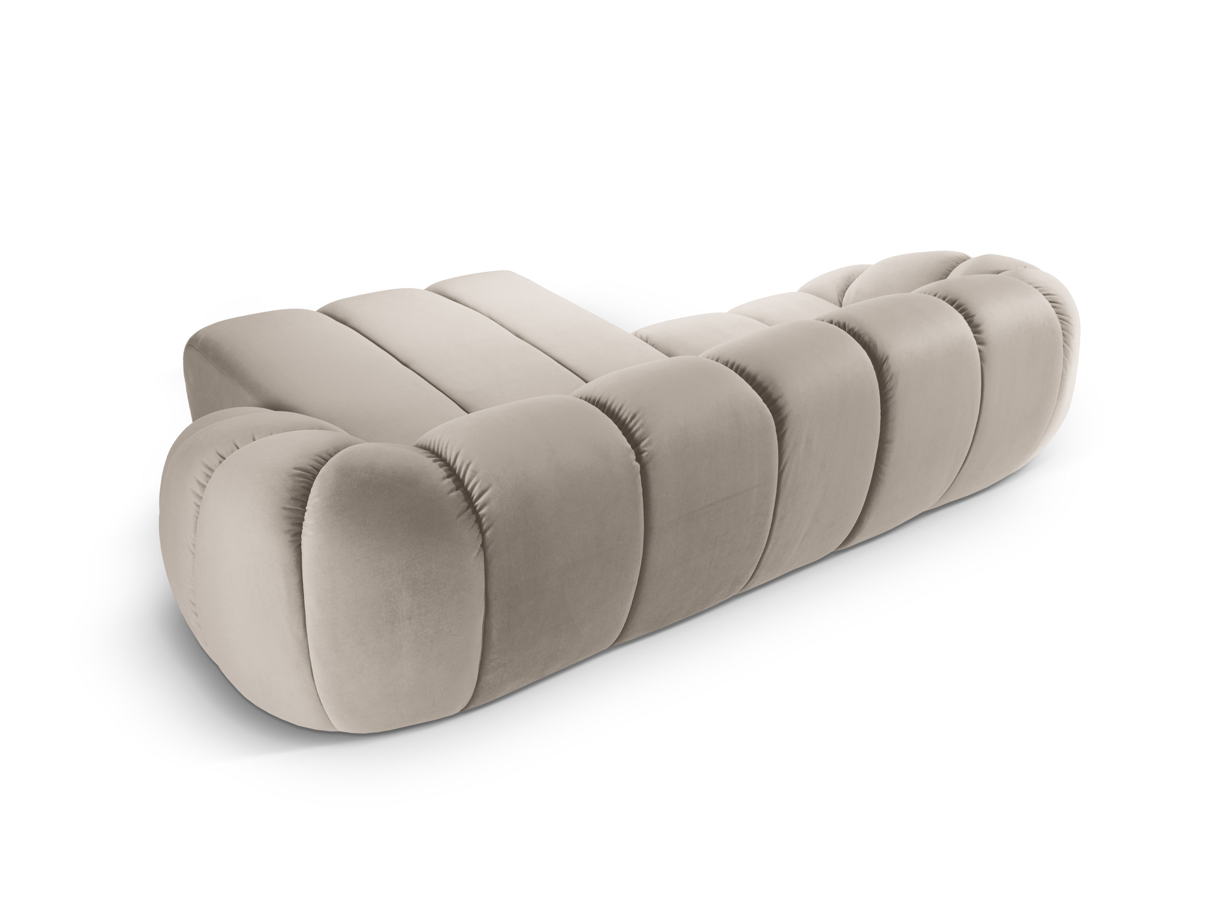 Velvet Right Corner Sofa, "Diana", 3 Seats, Beige, 294x182x72
Made in Europe