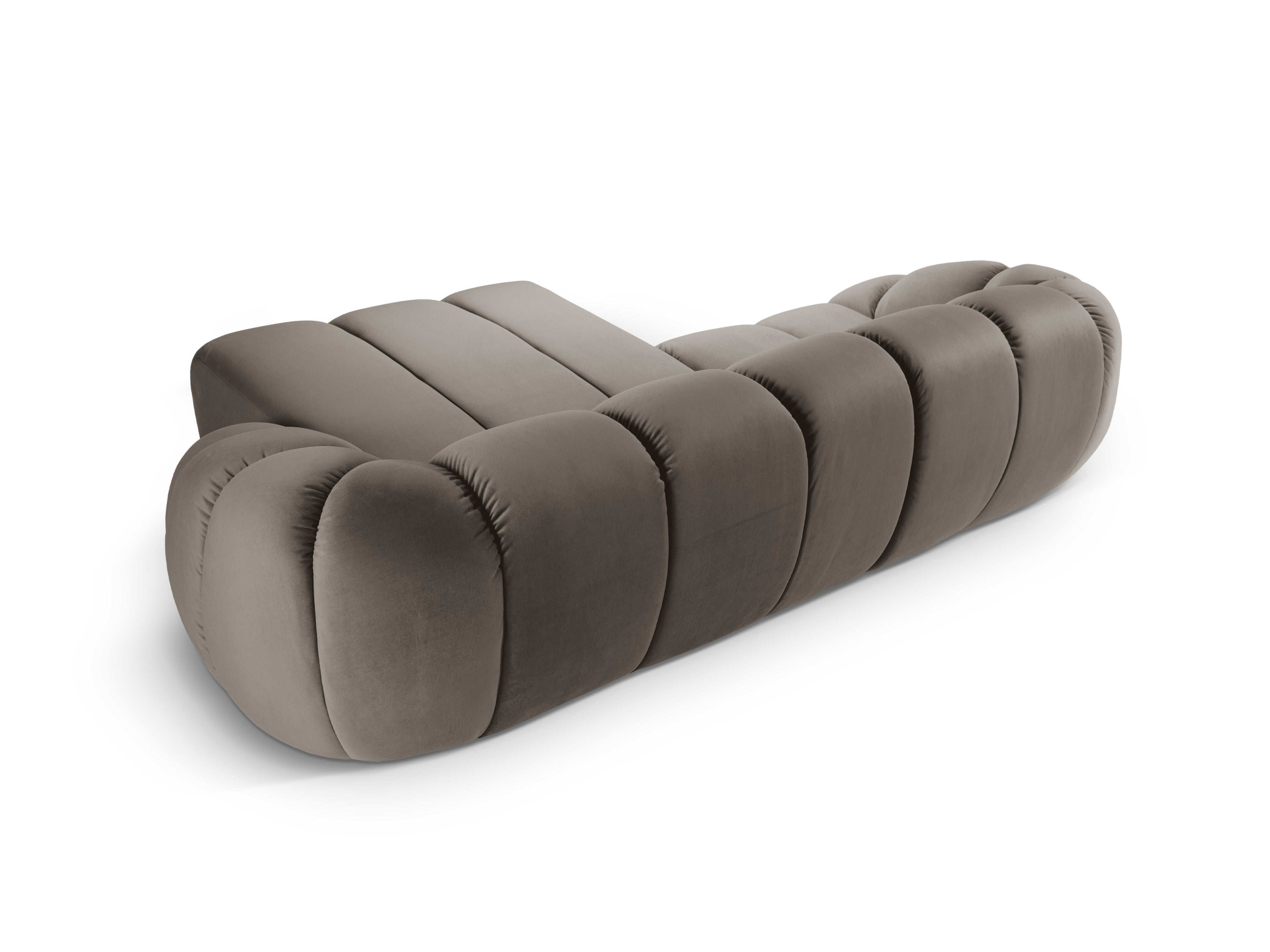 Velvet Right Corner Sofa, "Diana", 3 Seats, Gray Brown, 294x182x72
Made in Europe